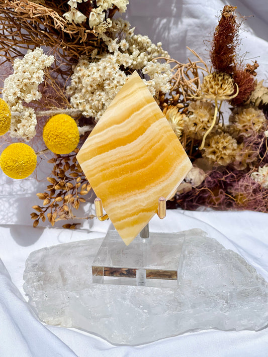 Yellow Calcite Diamond A