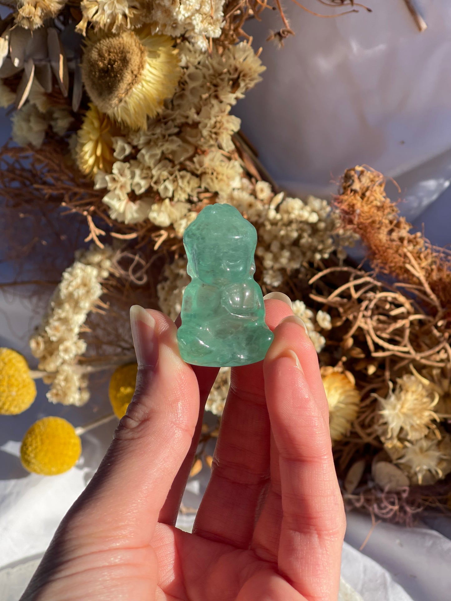Green Fluorite Mini Buddha