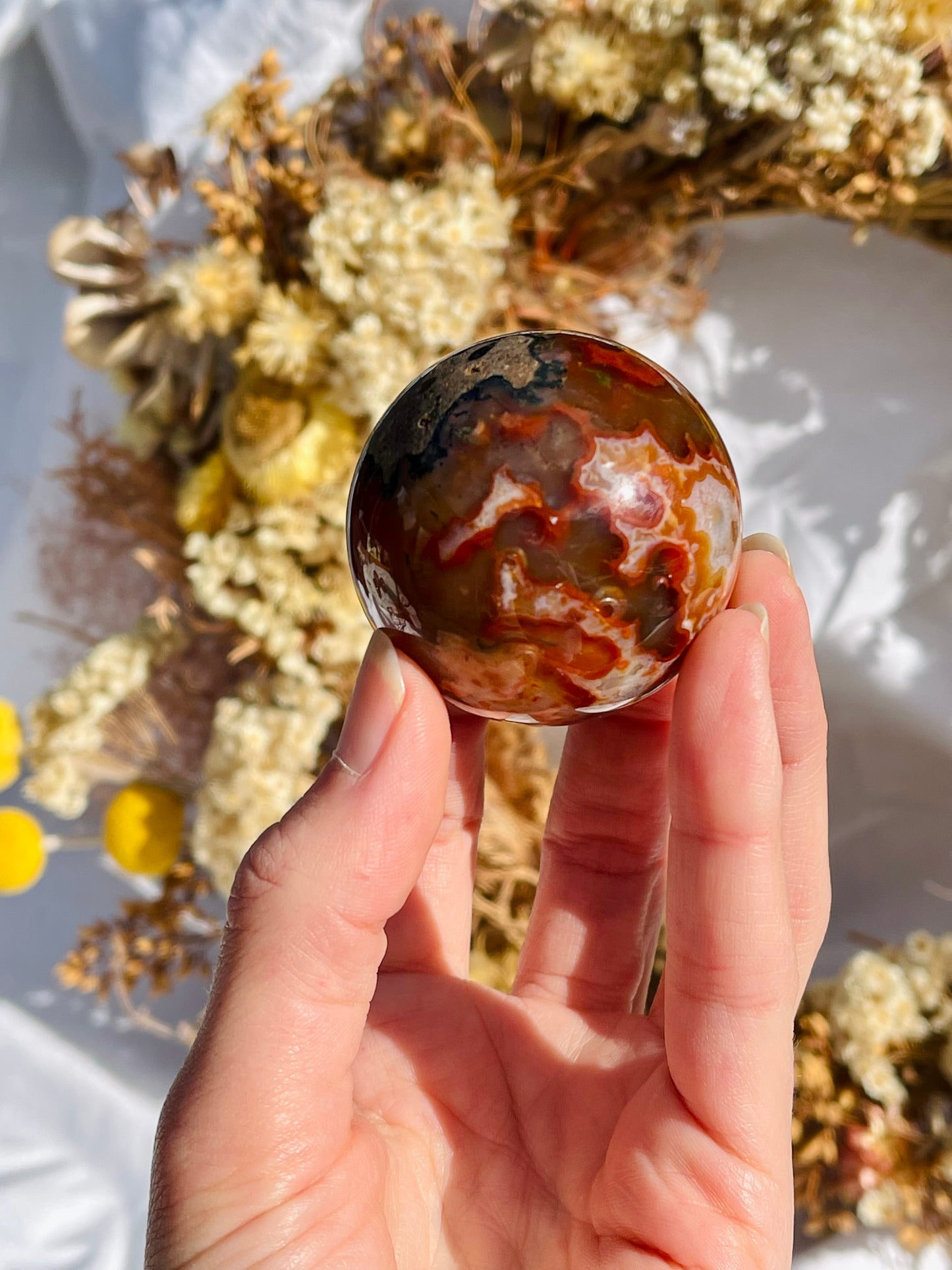 Red Moss Agate Sphere #4