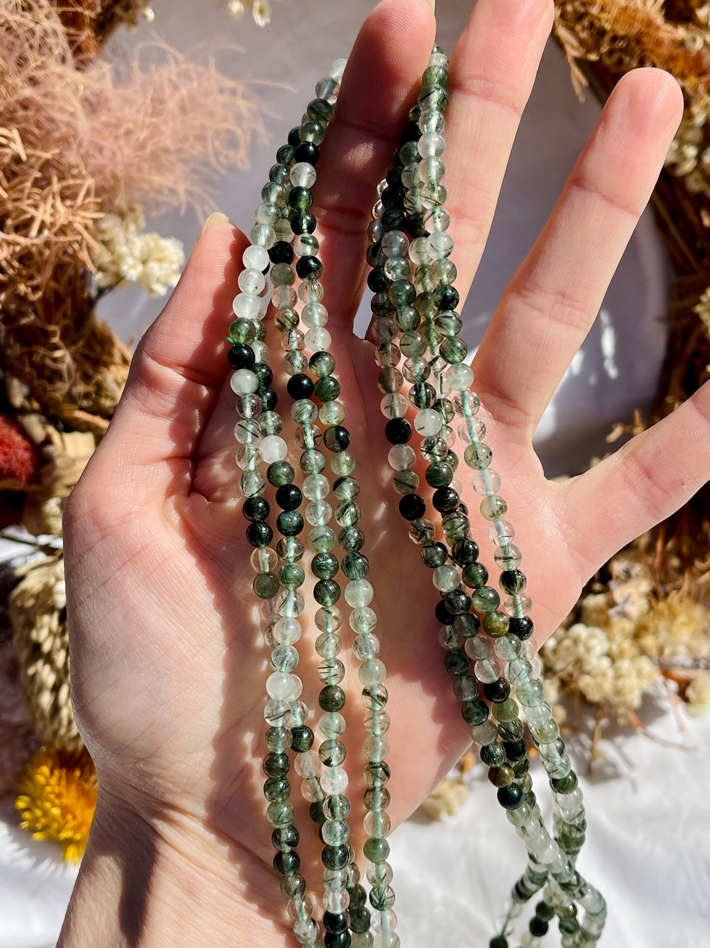 Green Tourmalated Quartz Wrap Bracelet