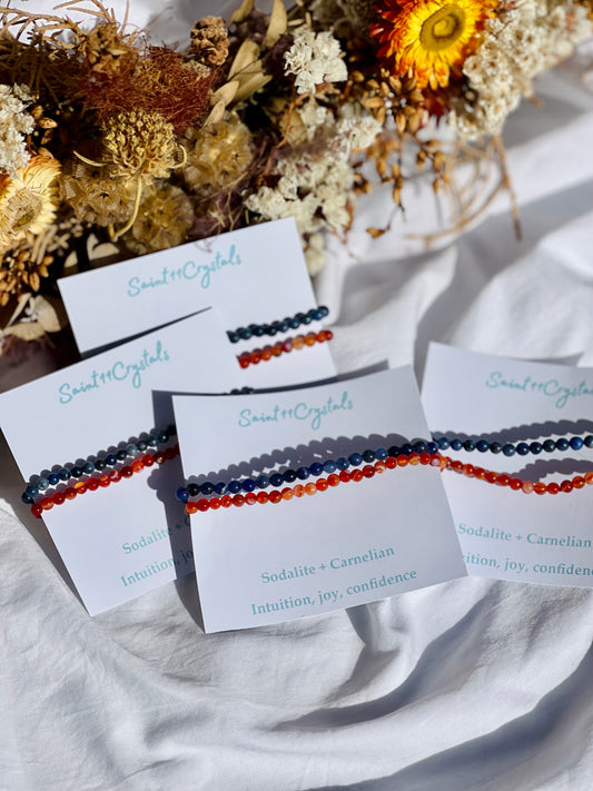 Bracelet Set | Sodalite & Carnelian