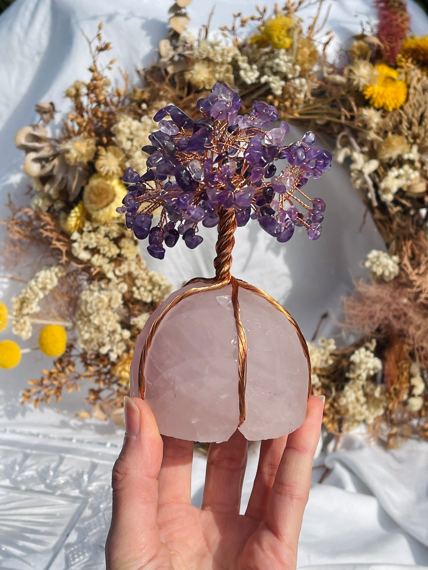Amethyst | Rose Quartz Tree #1