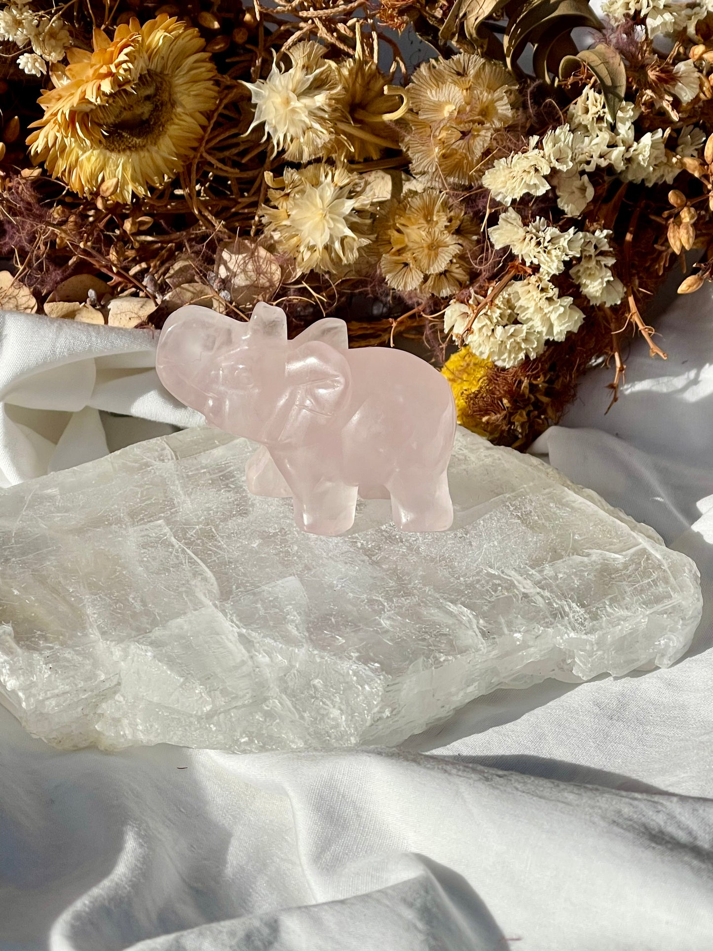 Rose Quartz Elephant
