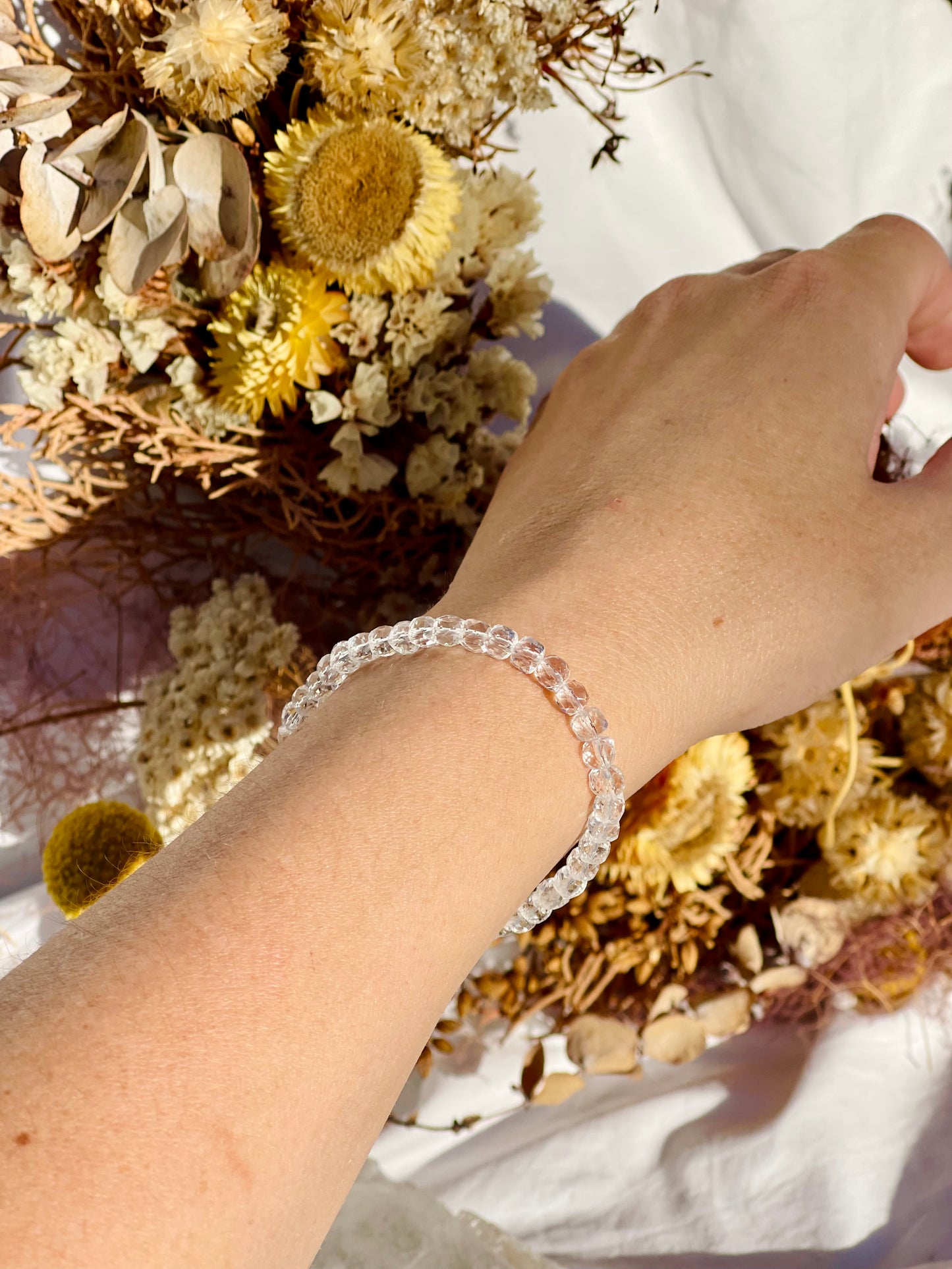 Clear Quartz Facet Bracelet