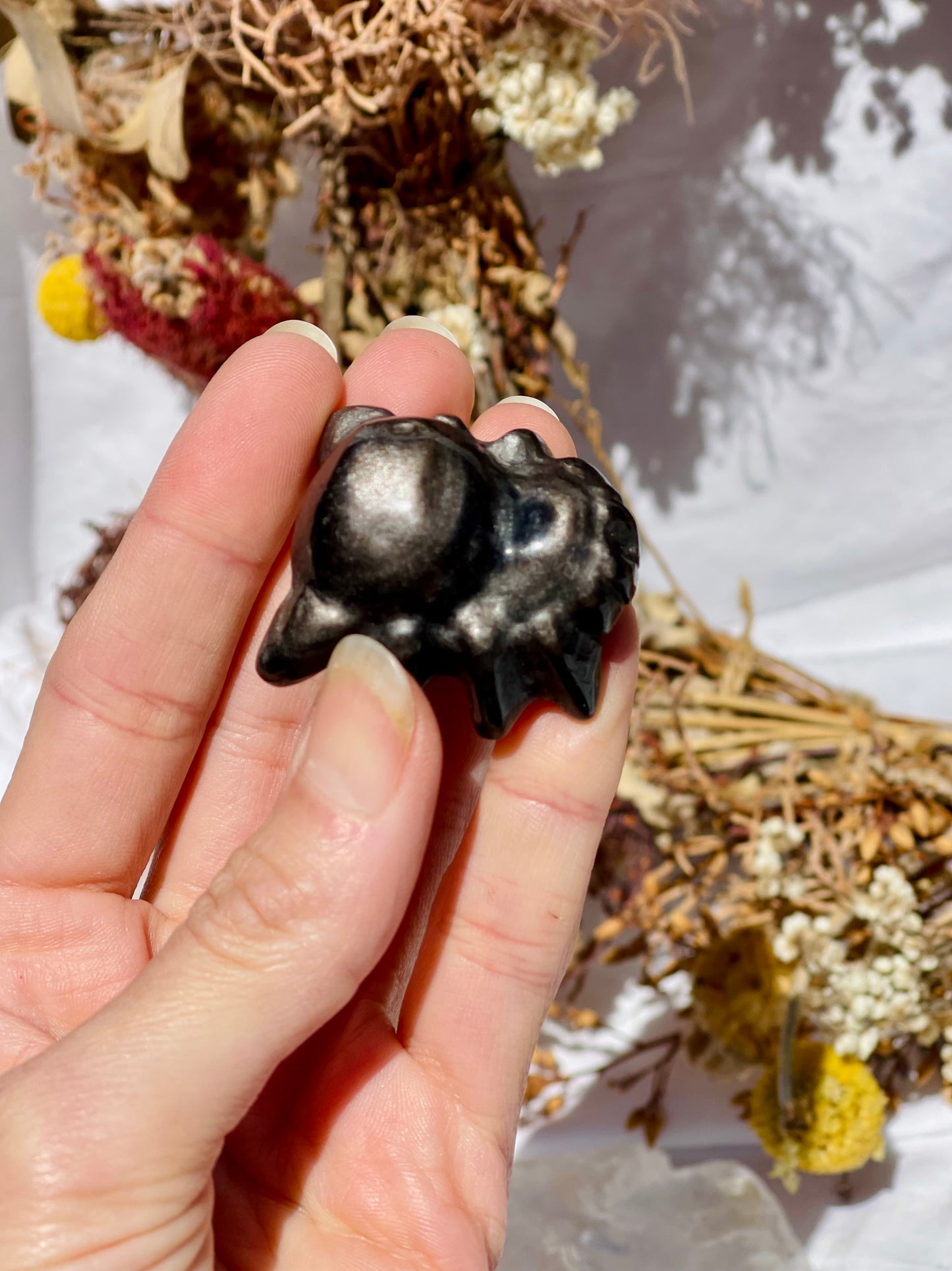 Silver Obsidian Spider