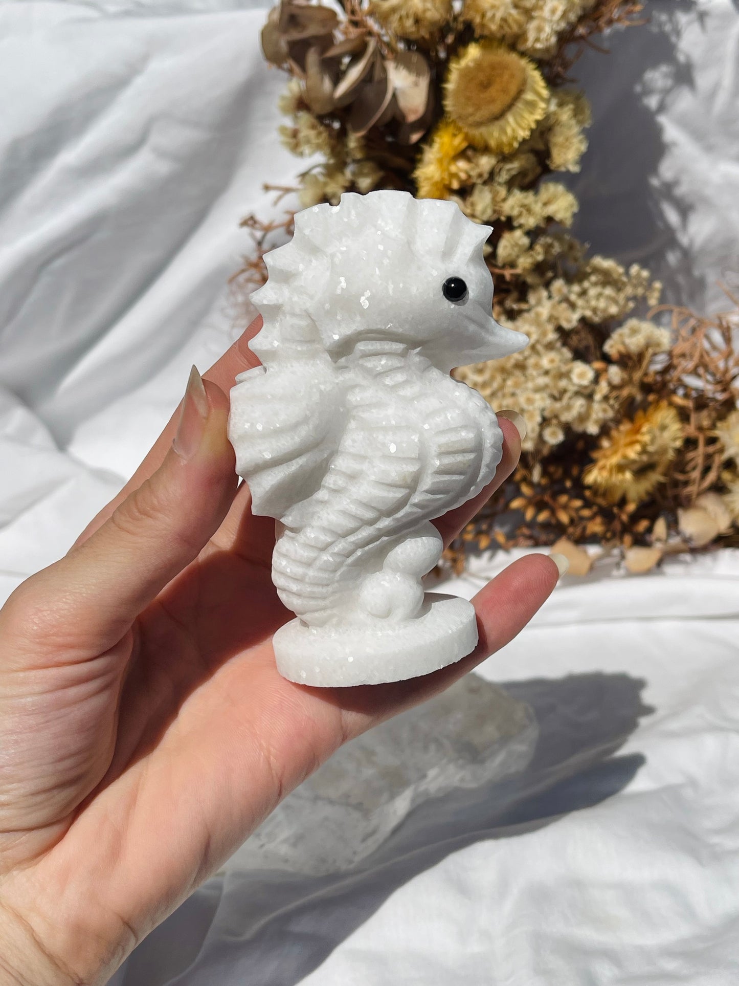 White Jade Seahorse