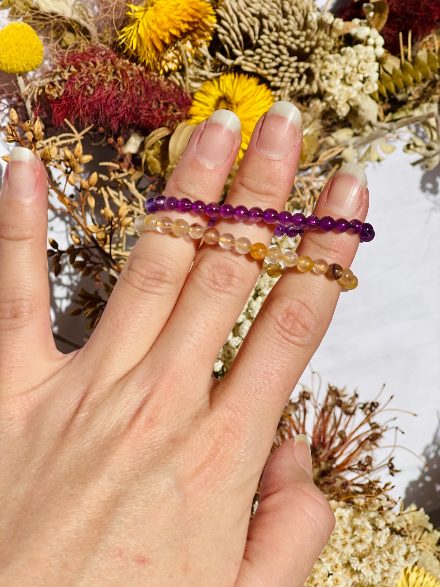 Kids Bracelet Set | Amethyst & Golden Healer