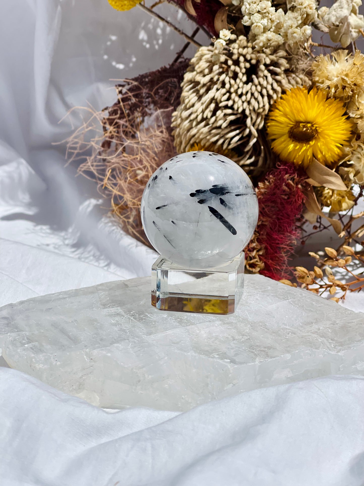 Tourmalated Quartz Sphere #1