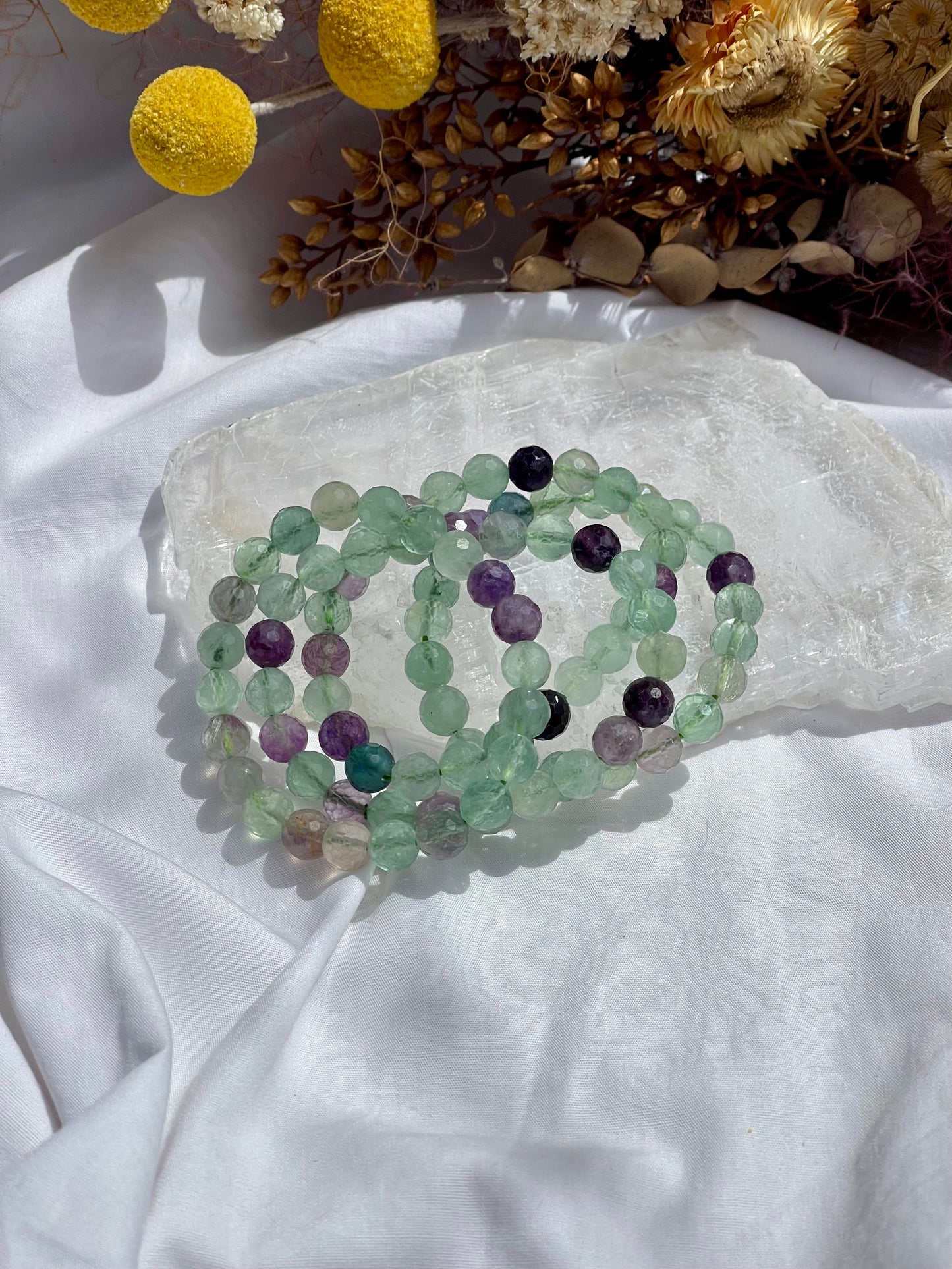 Fluorite Faceted Bracelet | 8mm