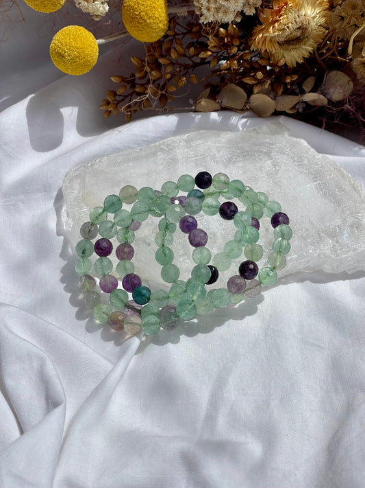 Fluorite Faceted Bracelet | 8mm