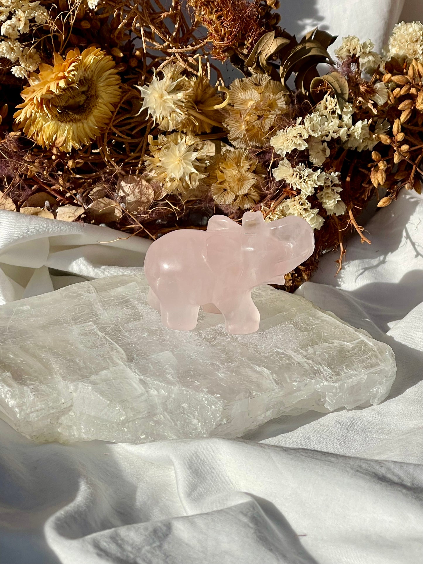 Rose Quartz Elephant