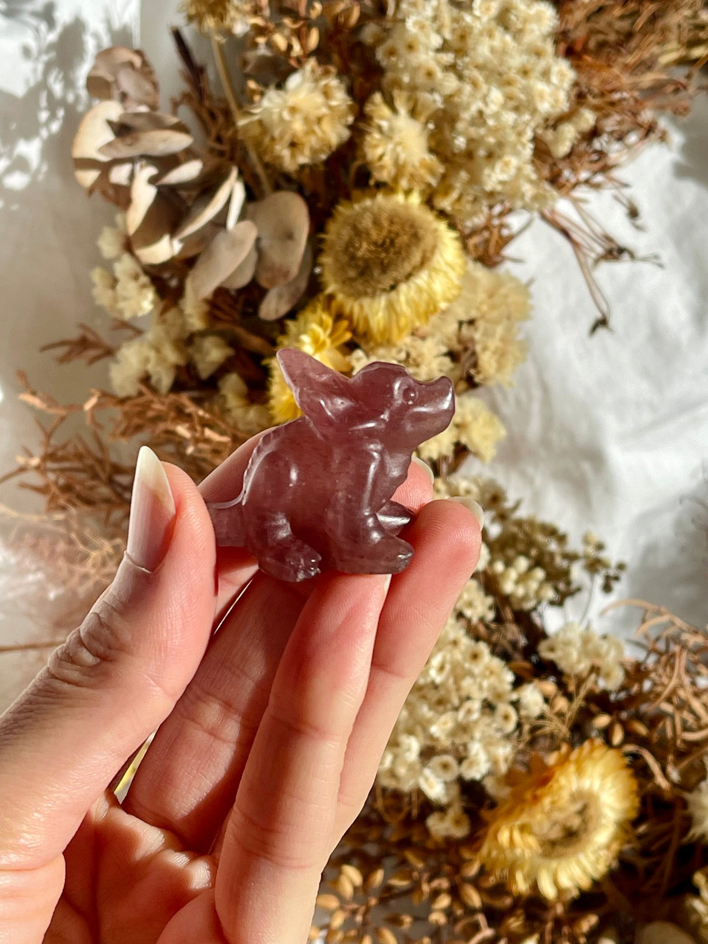 Strawberry Quartz Baby Triceratops