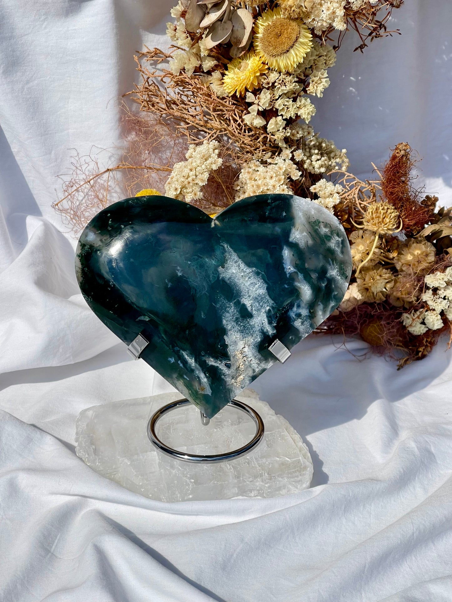 Moss Agate Heart #1