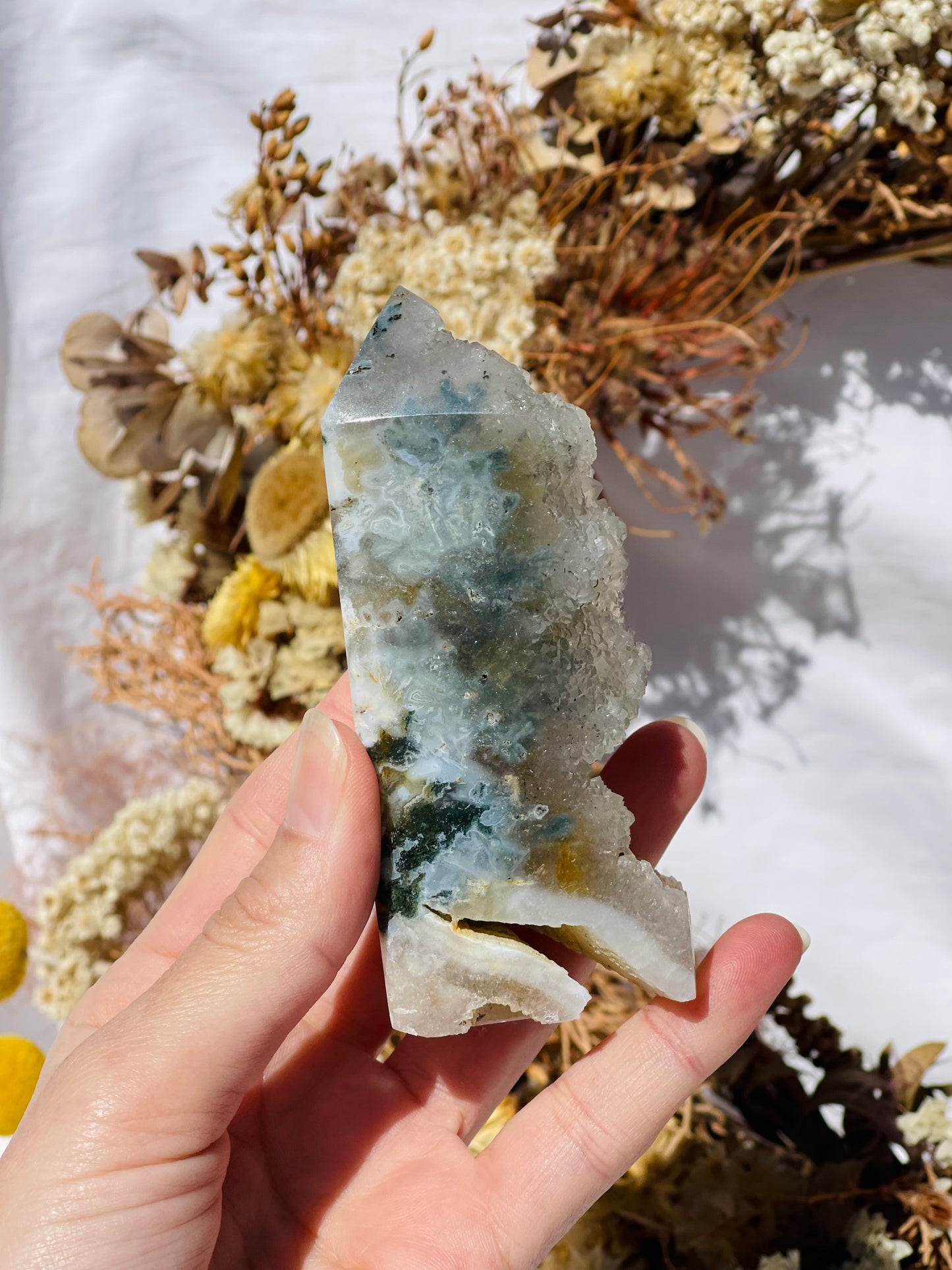 Druzy Moss Agate Point #1