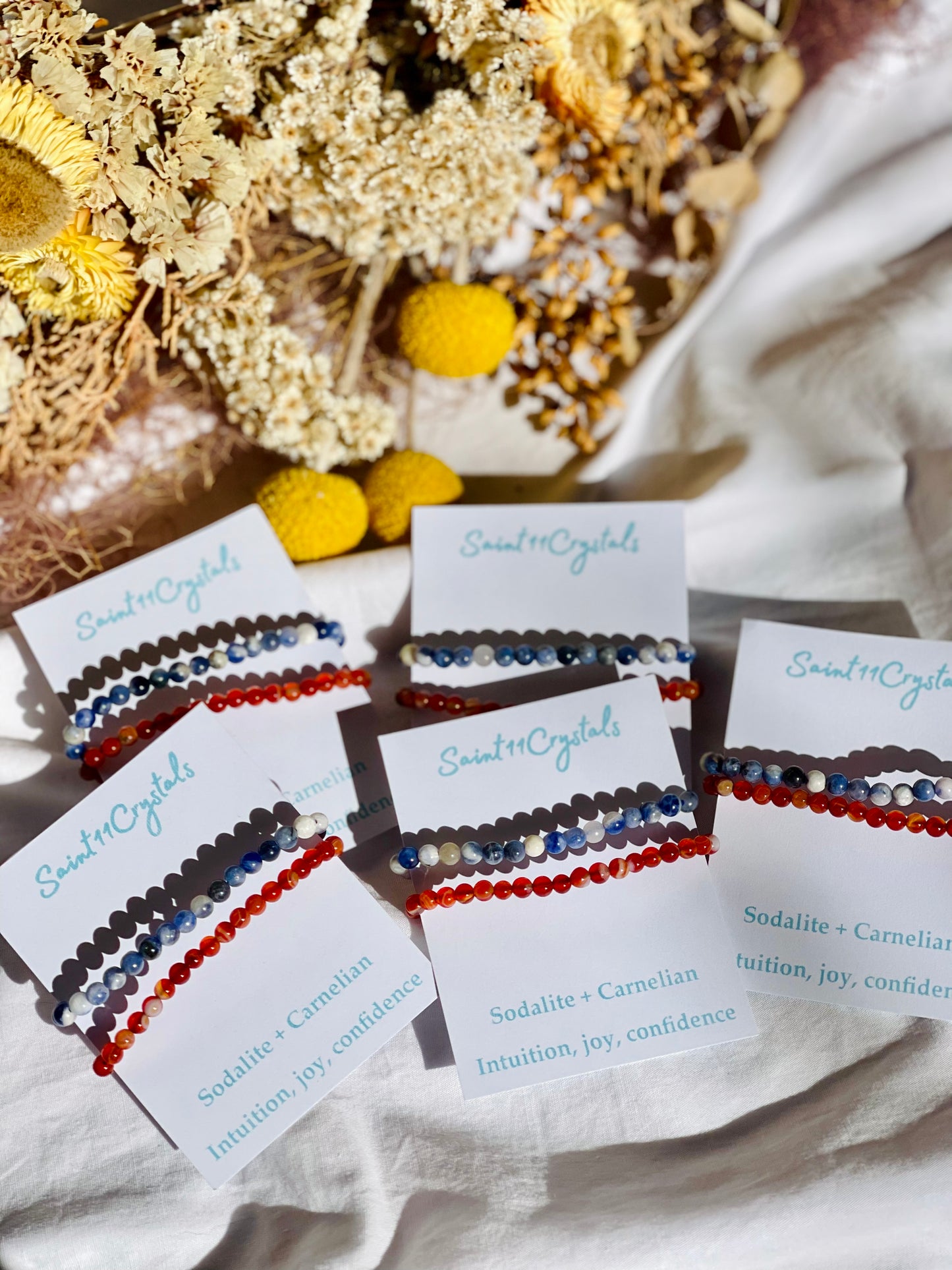 Kids Bracelet Set | Sodalite & Carnelian