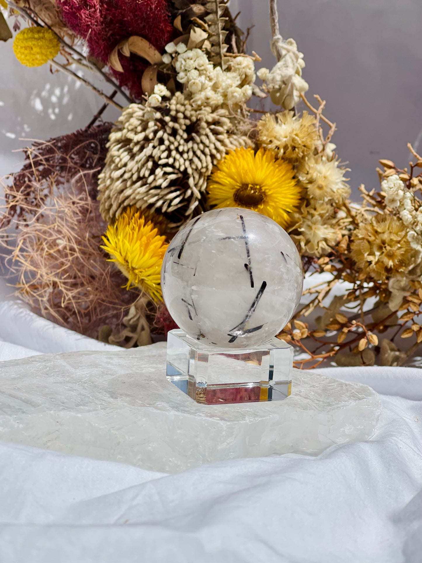 Tourmalated Quartz Sphere #3