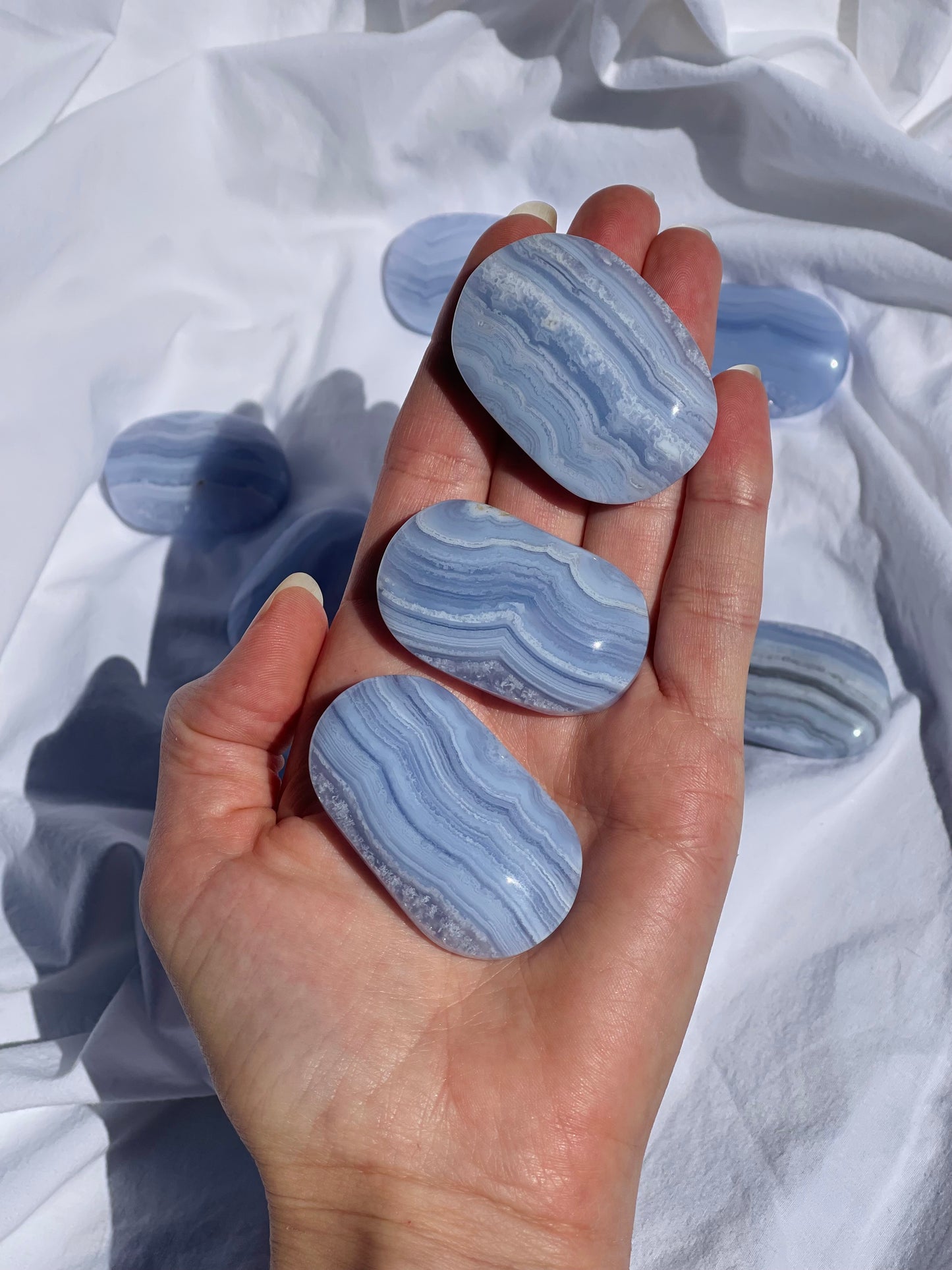 Blue Lace Agate Palmstone