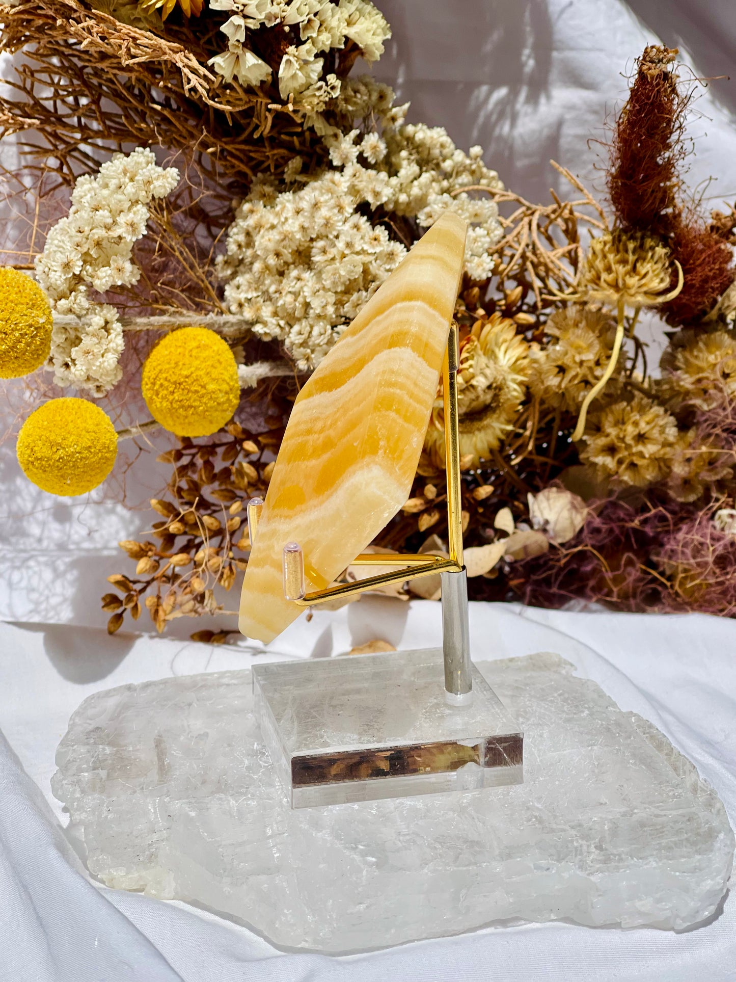 Yellow Calcite Diamond A