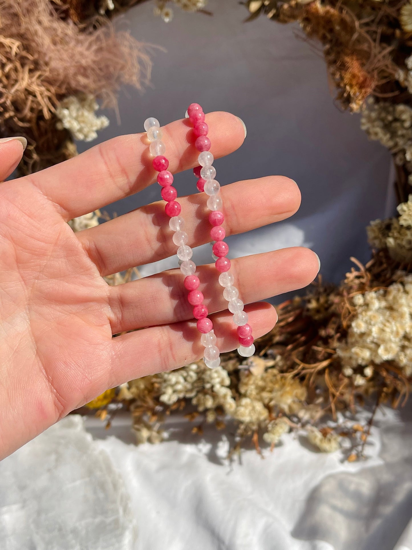 Rhodonite & Quartz Bracelet