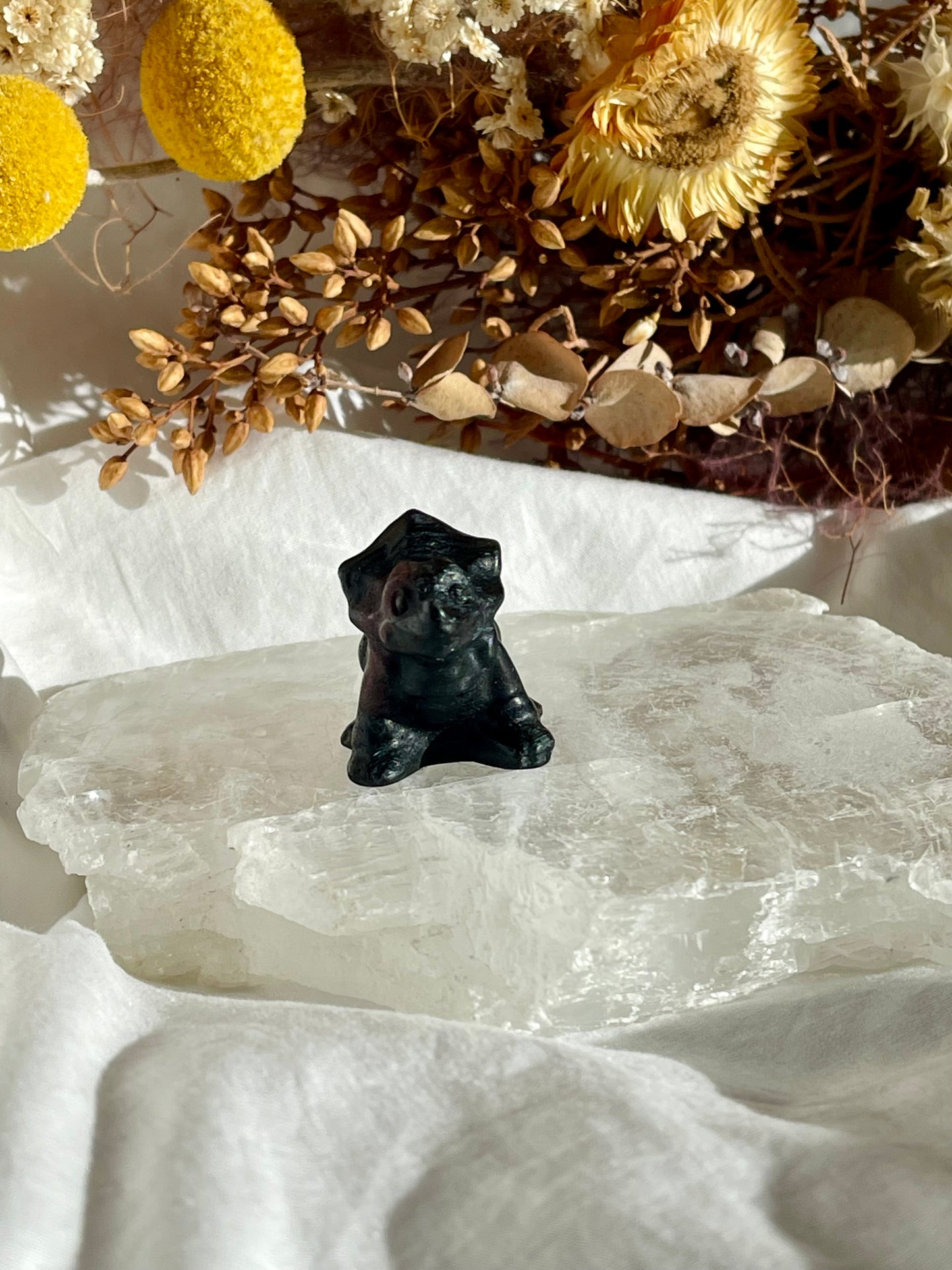 Garnet / Astrophyllite Baby Triceratops