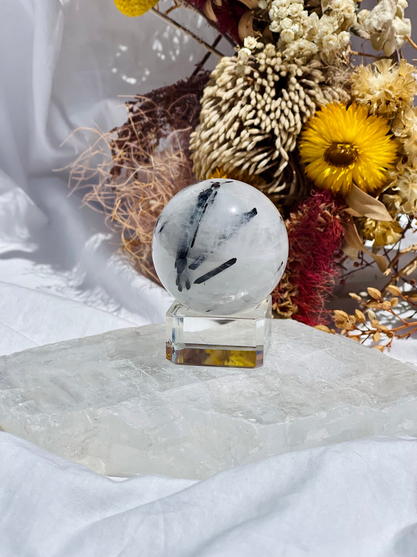 Tourmalated Quartz Sphere #1