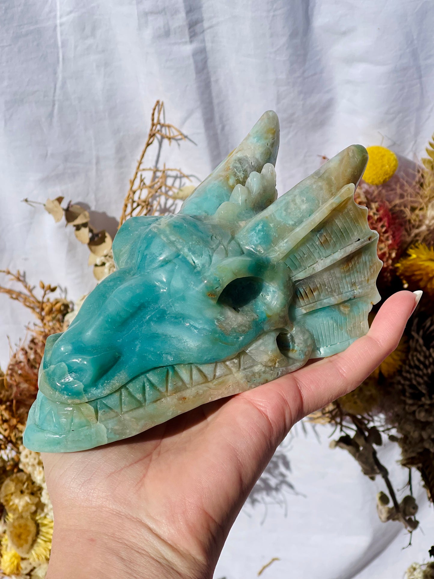 Brazilian Amazonite Dragon Head