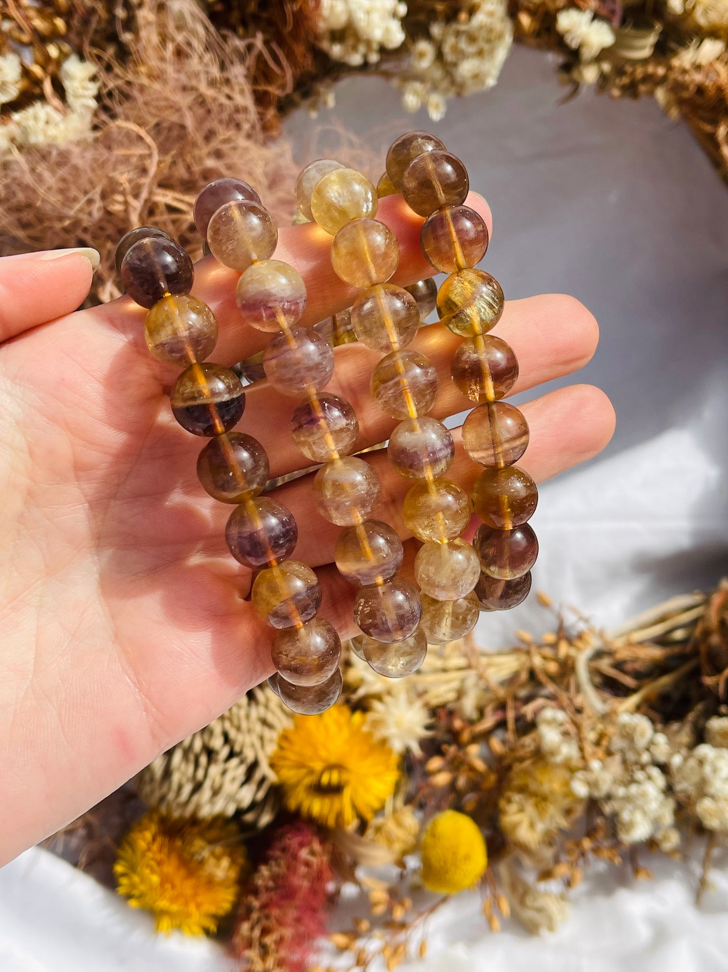 Yellow fluorite Bracelet | 12mm