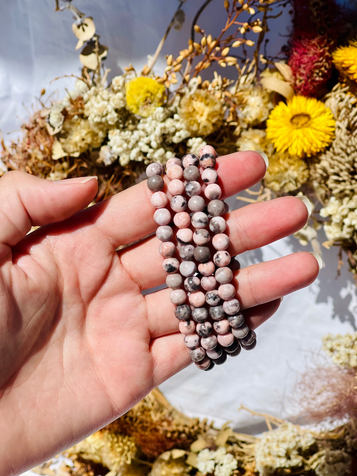 Pink Zebra Stone Bracelet