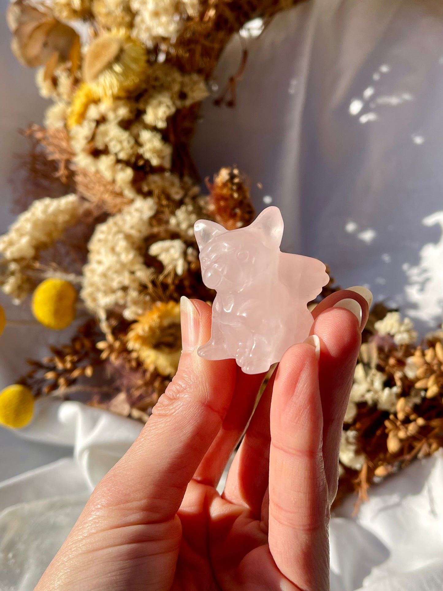 Rose Quartz Angel French Bulldog