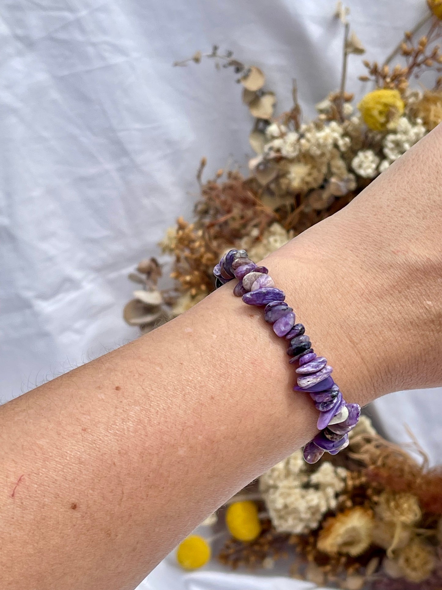 Charoite Chip Bracelet