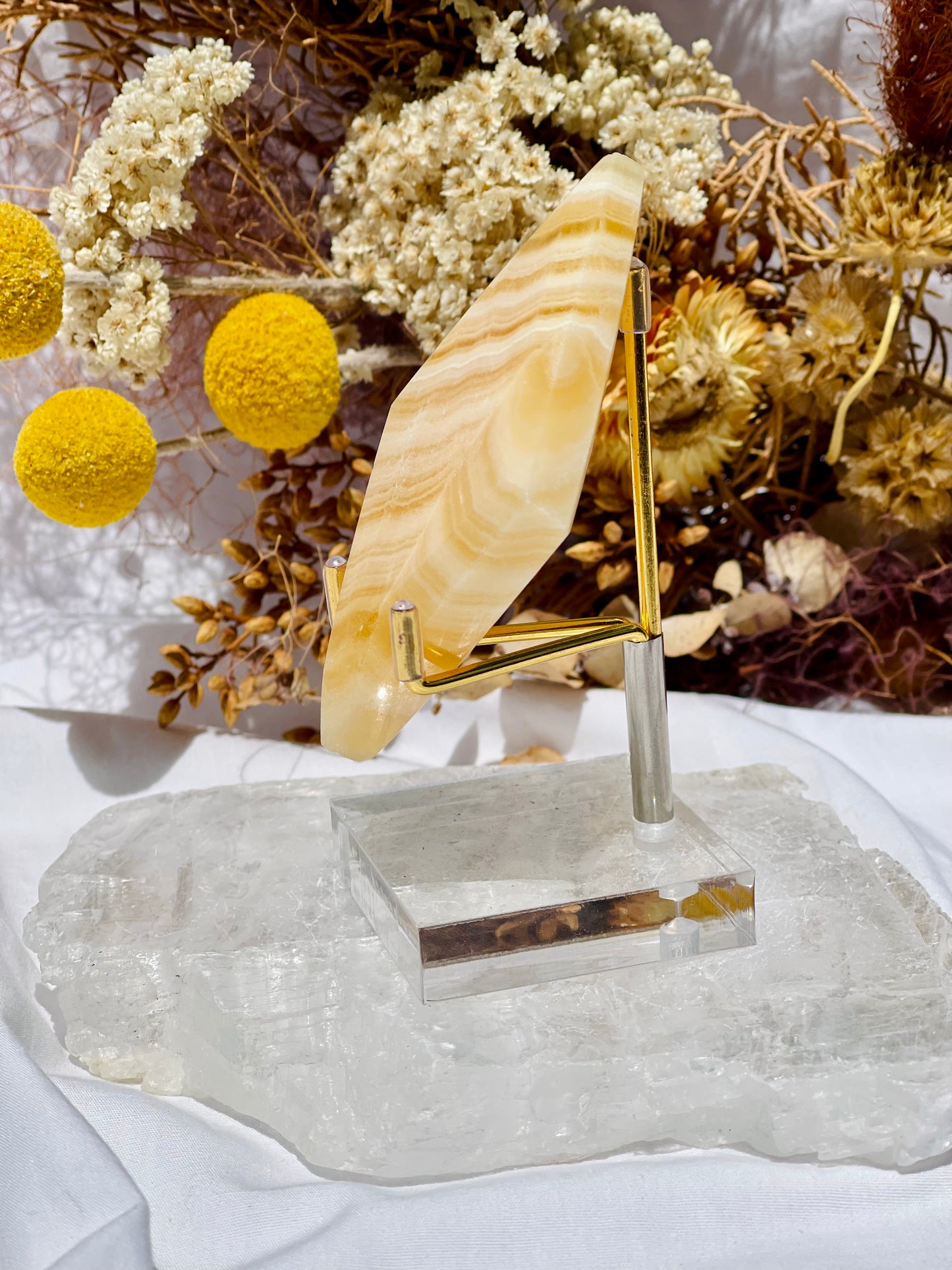 Yellow Calcite Diamond B