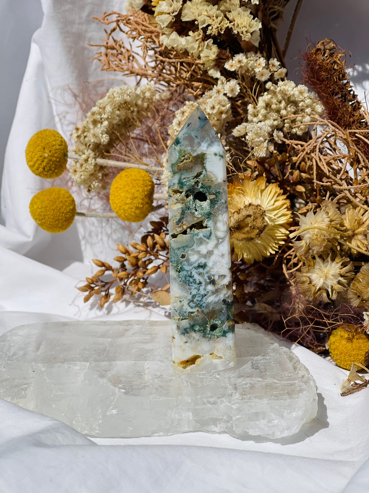 Druzy Moss Agate Point #1