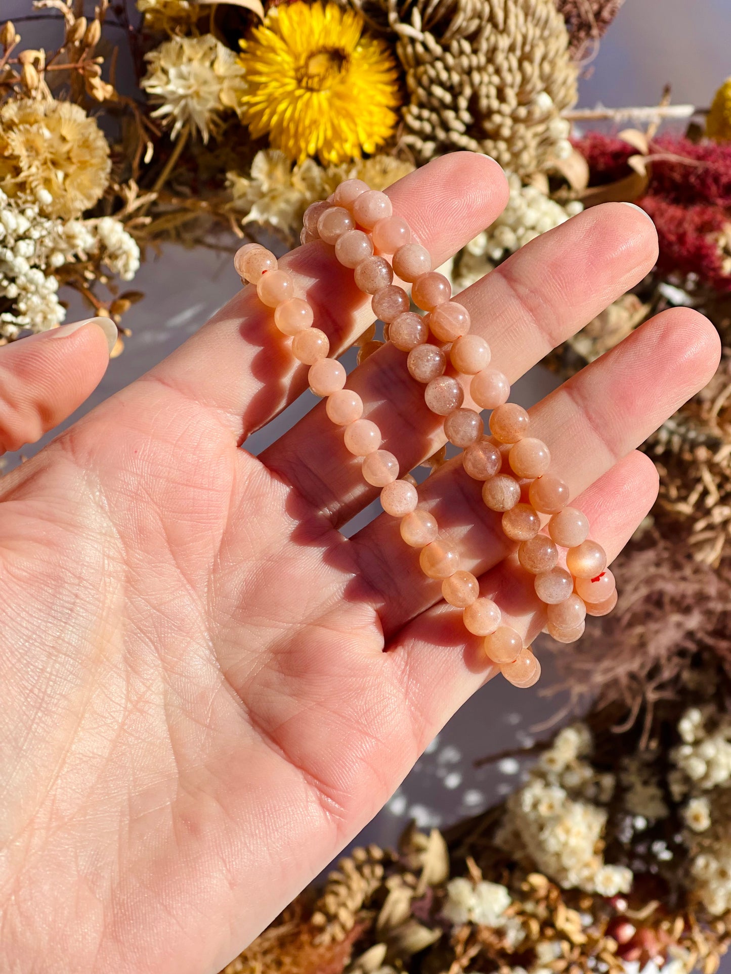 Peach Moonstone Bracelet | 6mm