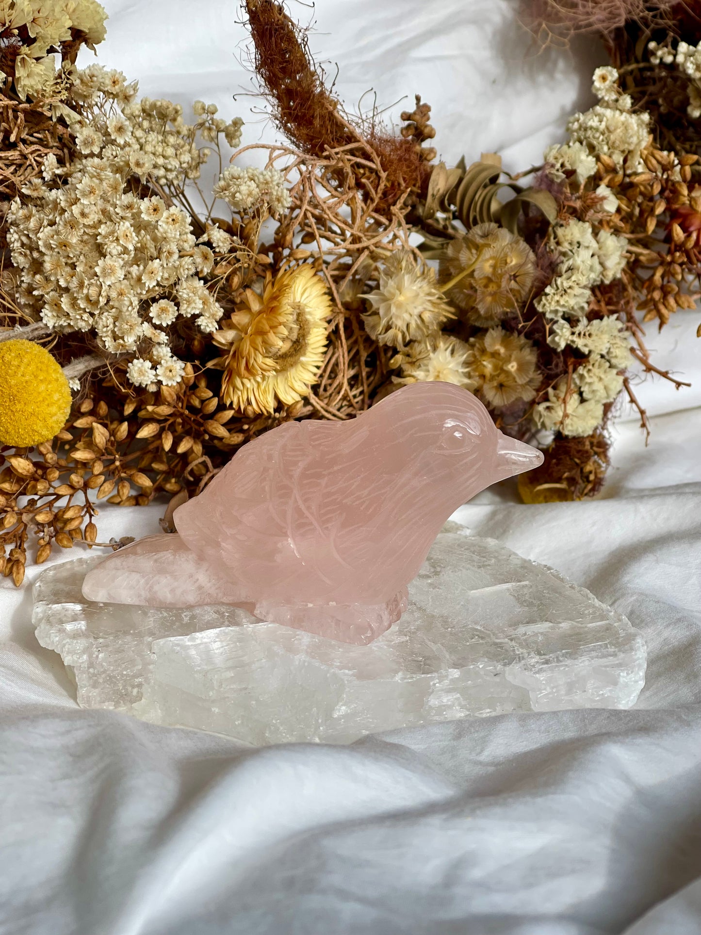 Rose Quartz Bird
