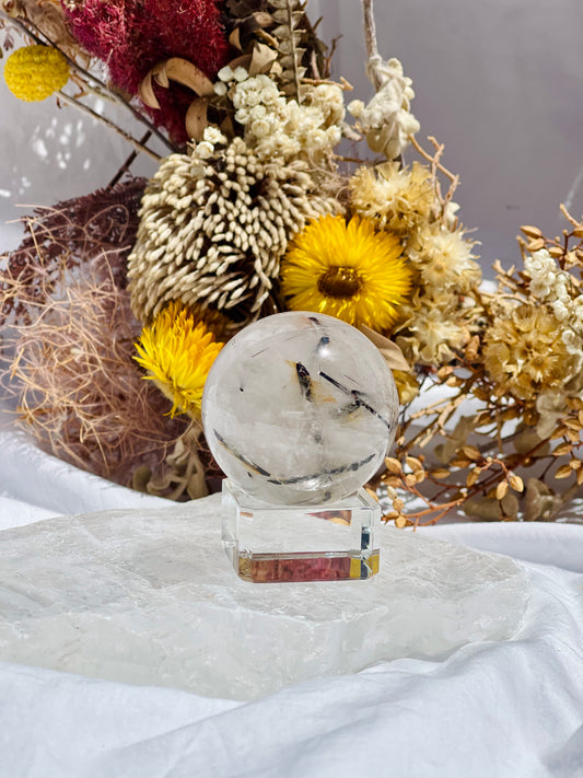 Tourmalated Quartz Sphere #3