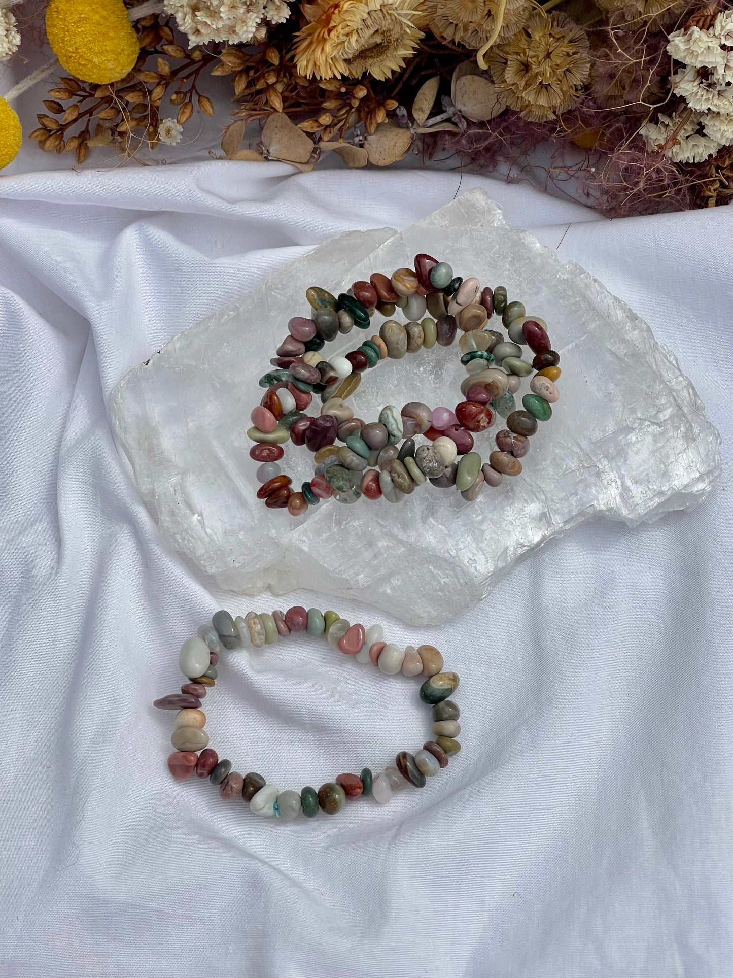 Alashan Agate Chip Bracelet