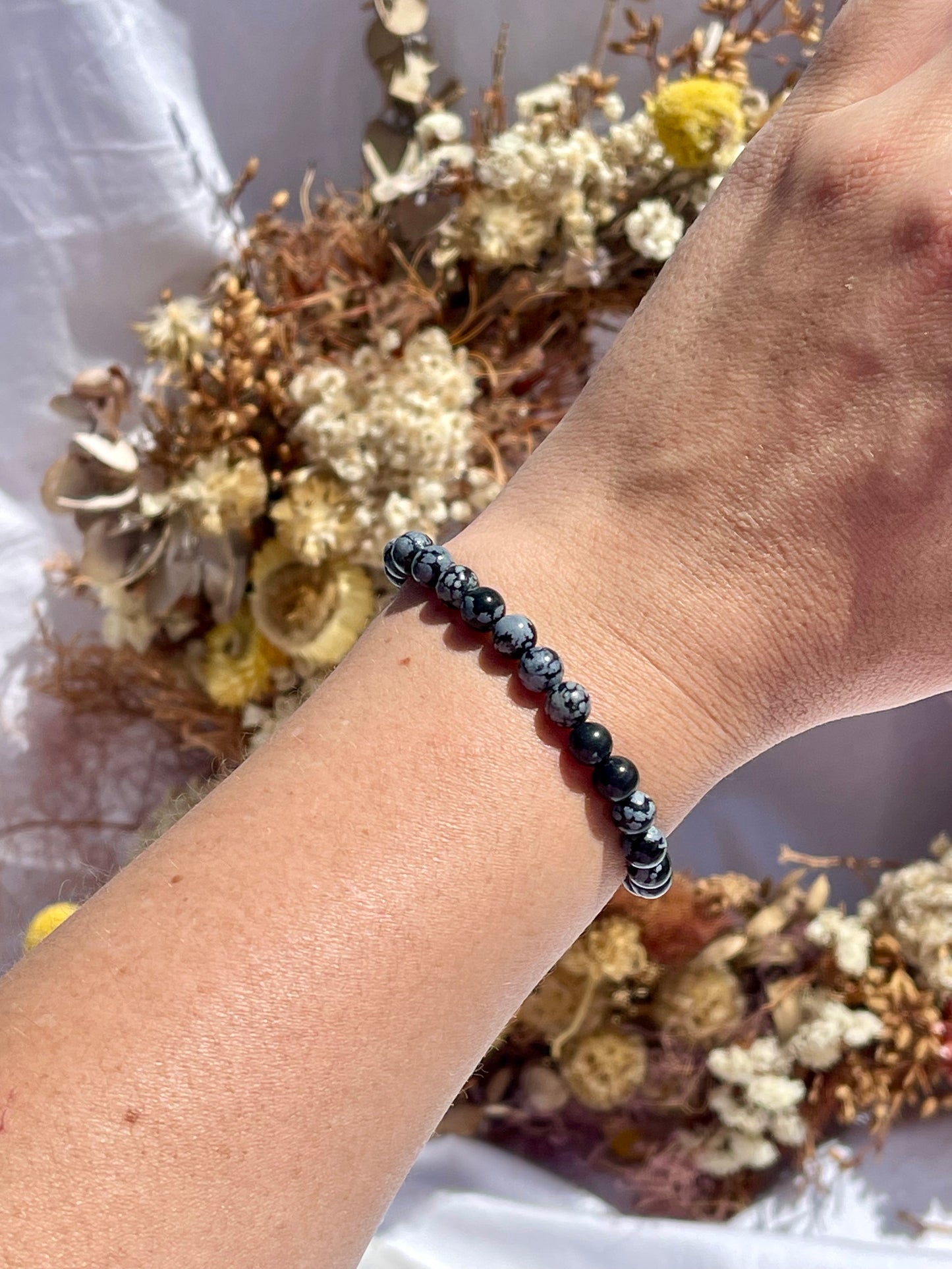 Snowflake Obsidian Bracelet | 6mm