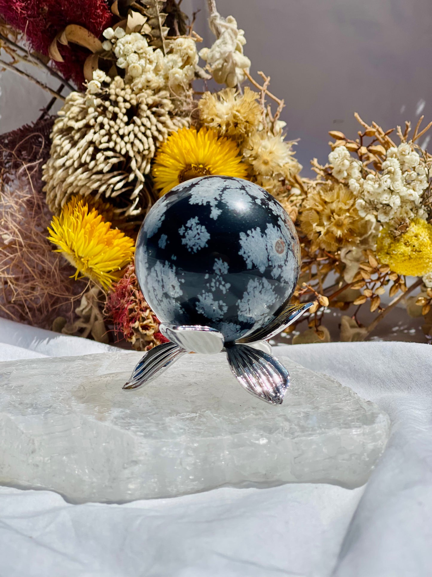 Snowflake Obsidian Sphere #1