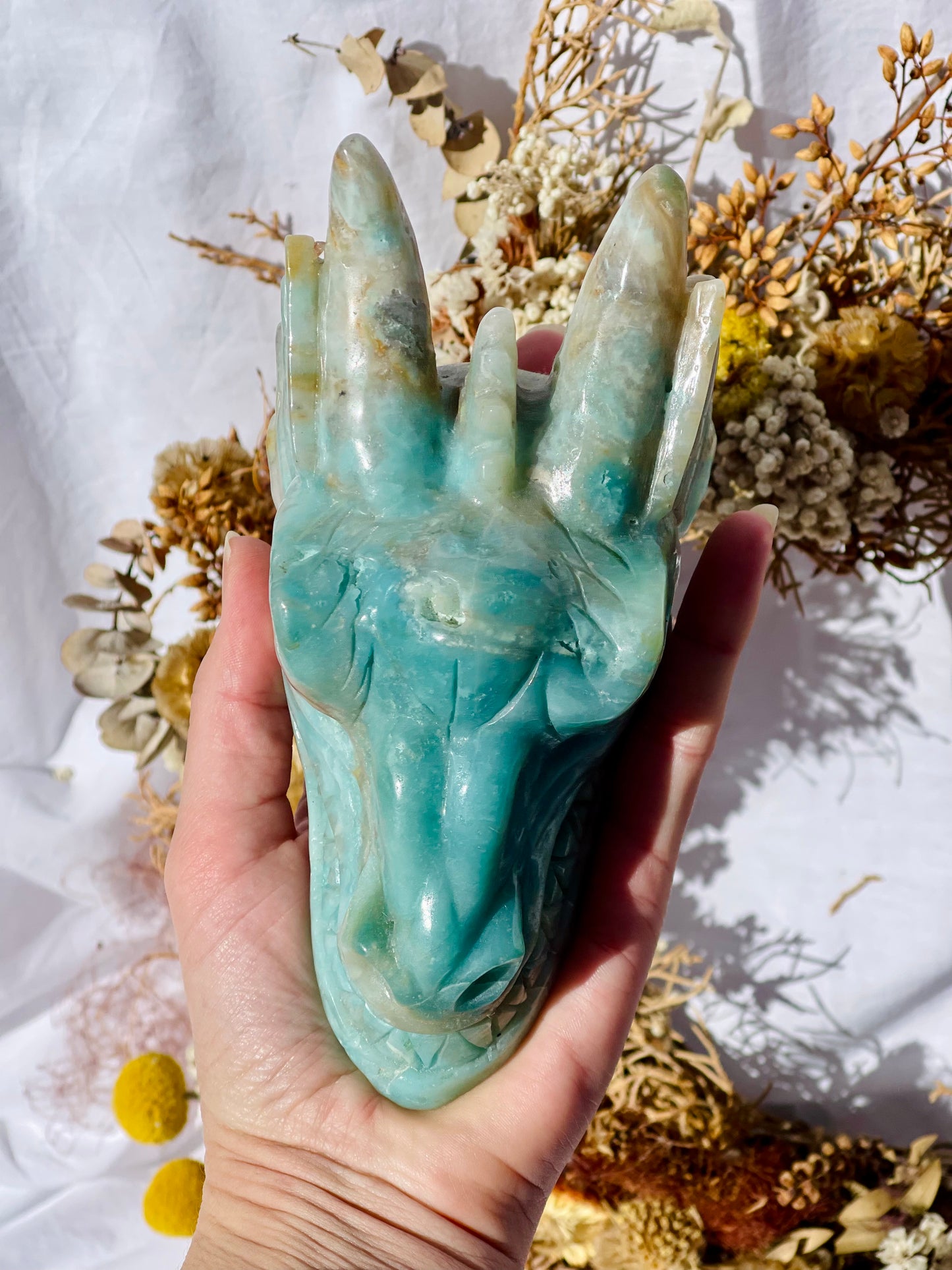 Brazilian Amazonite Dragon Head