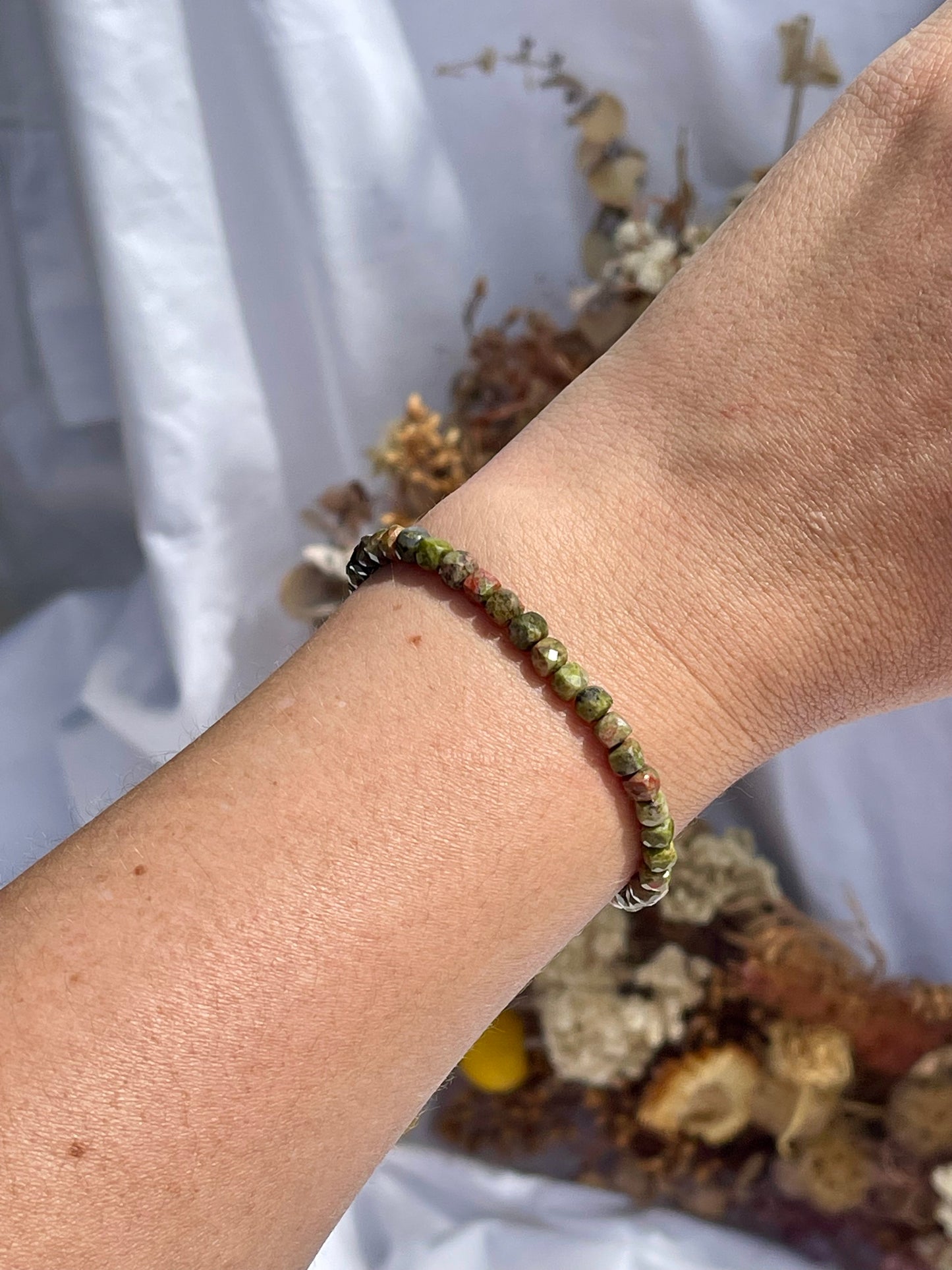 Unakite Facet Bracelet