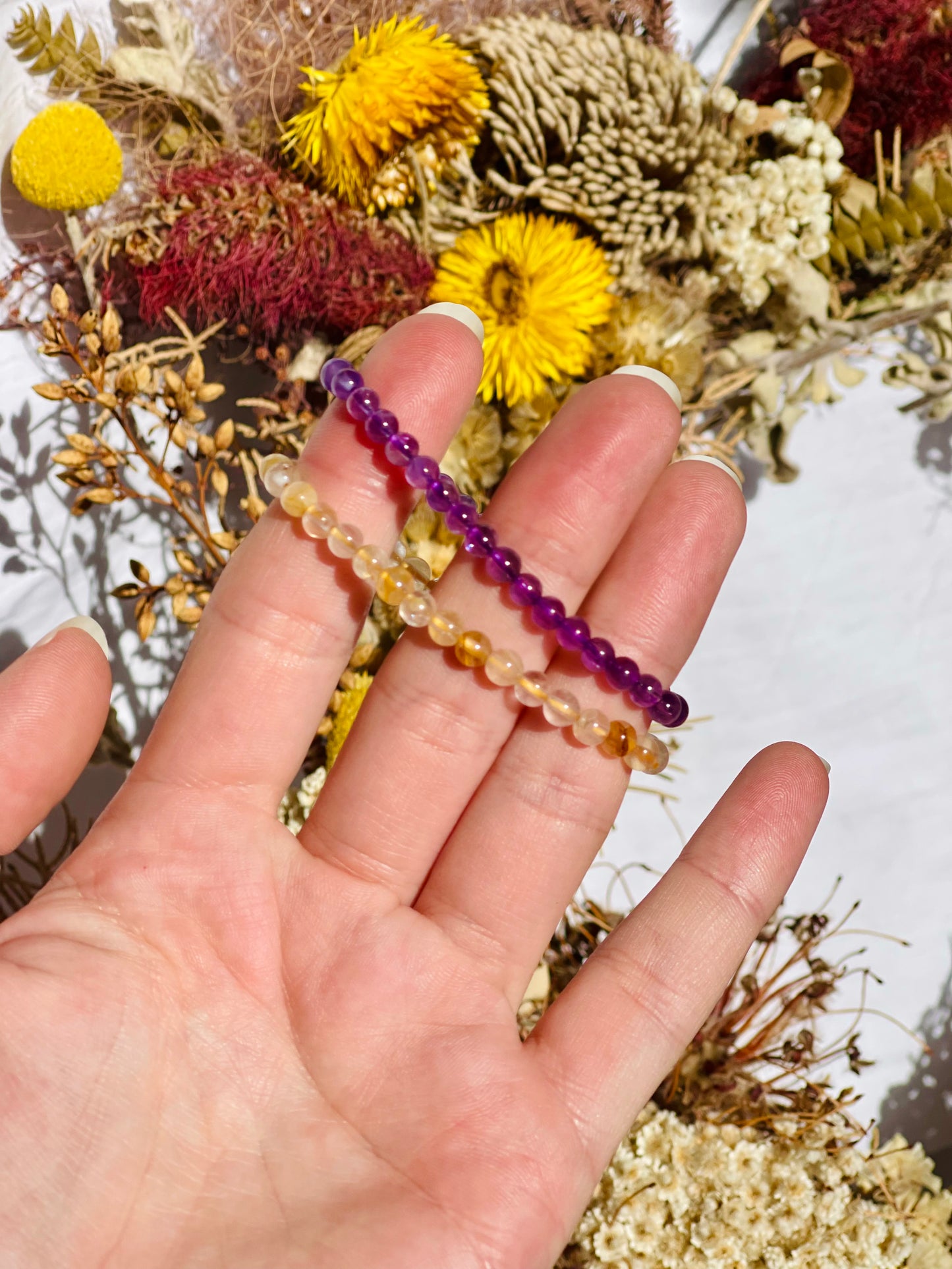 Kids Bracelet Set | Amethyst & Golden Healer