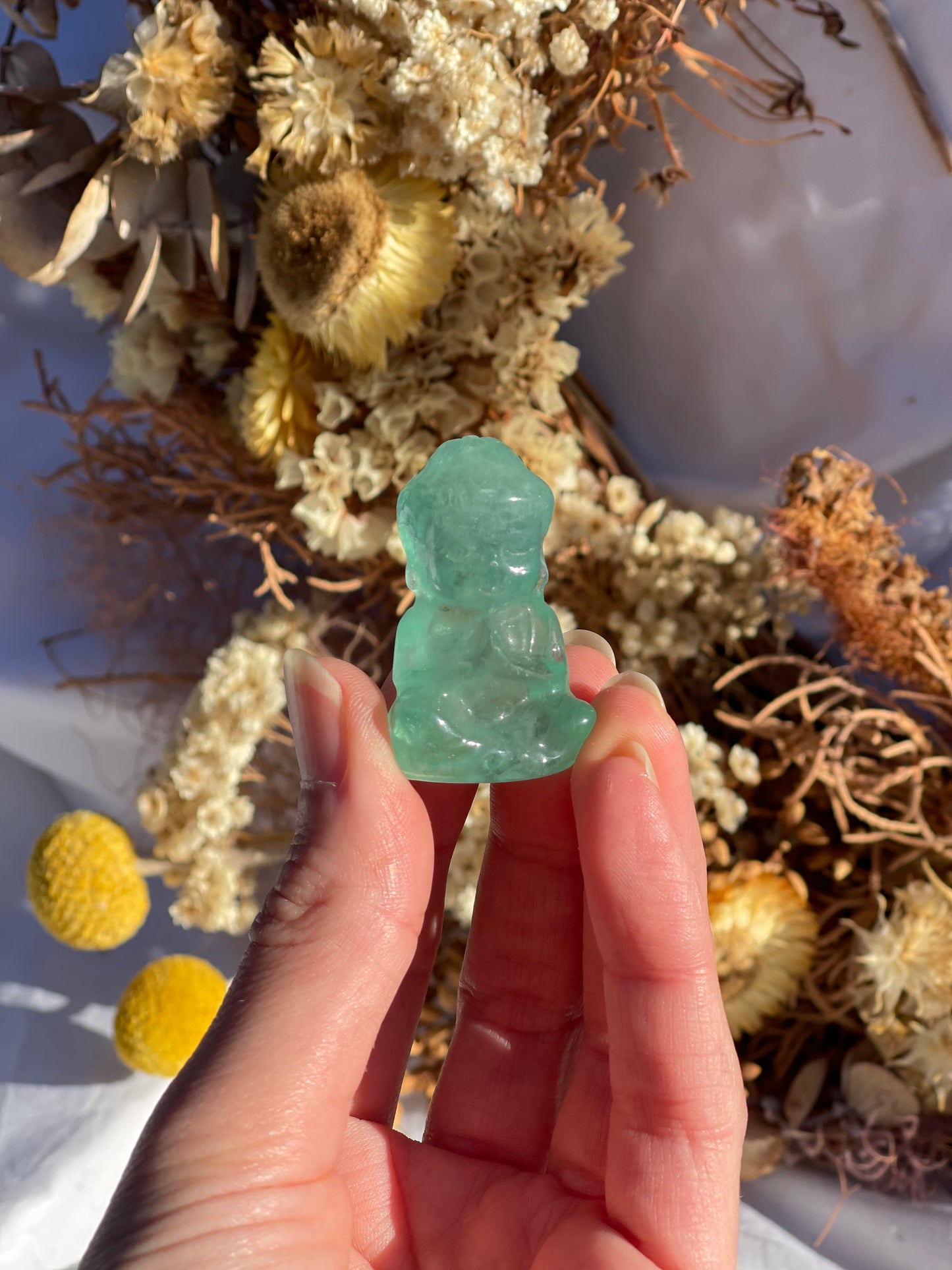 Green Fluorite Mini Buddha
