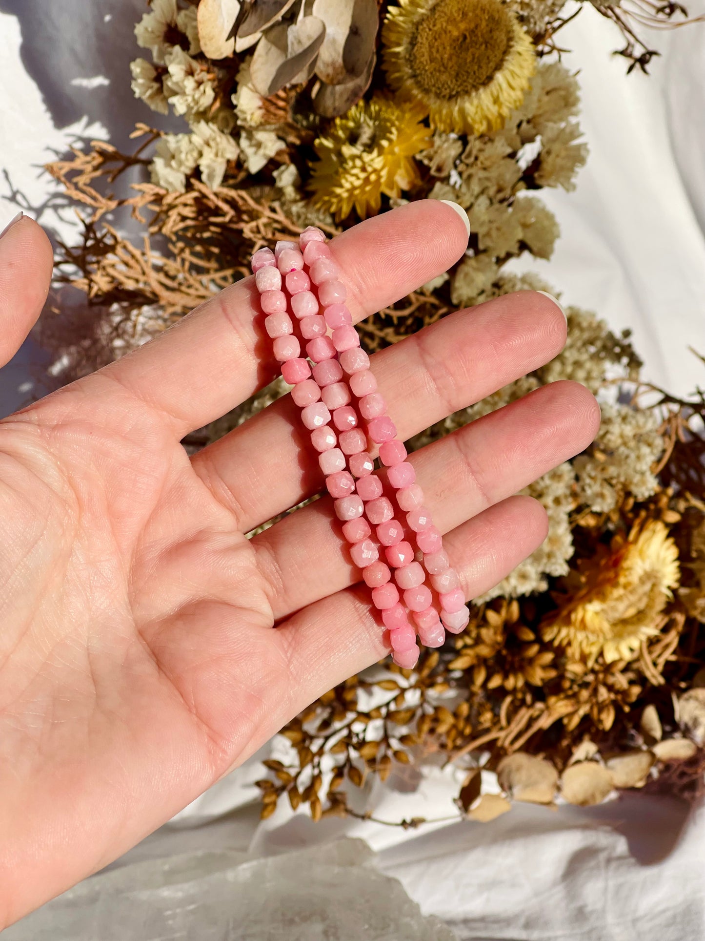 Pink Opal Facet Bracelet