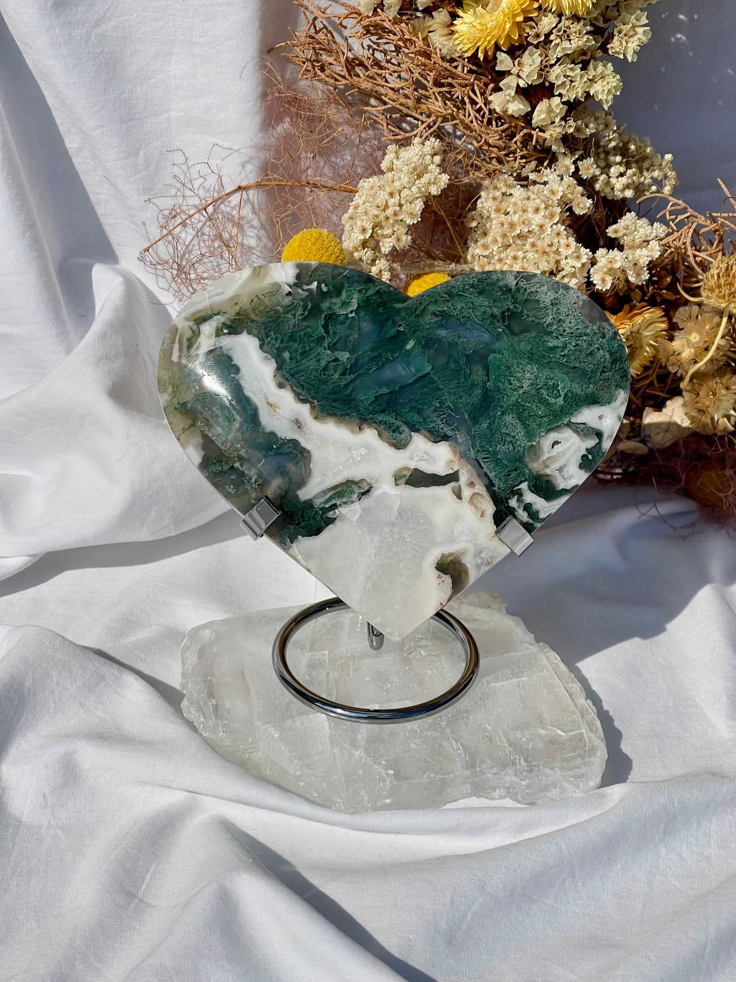 Moss Agate Heart #2