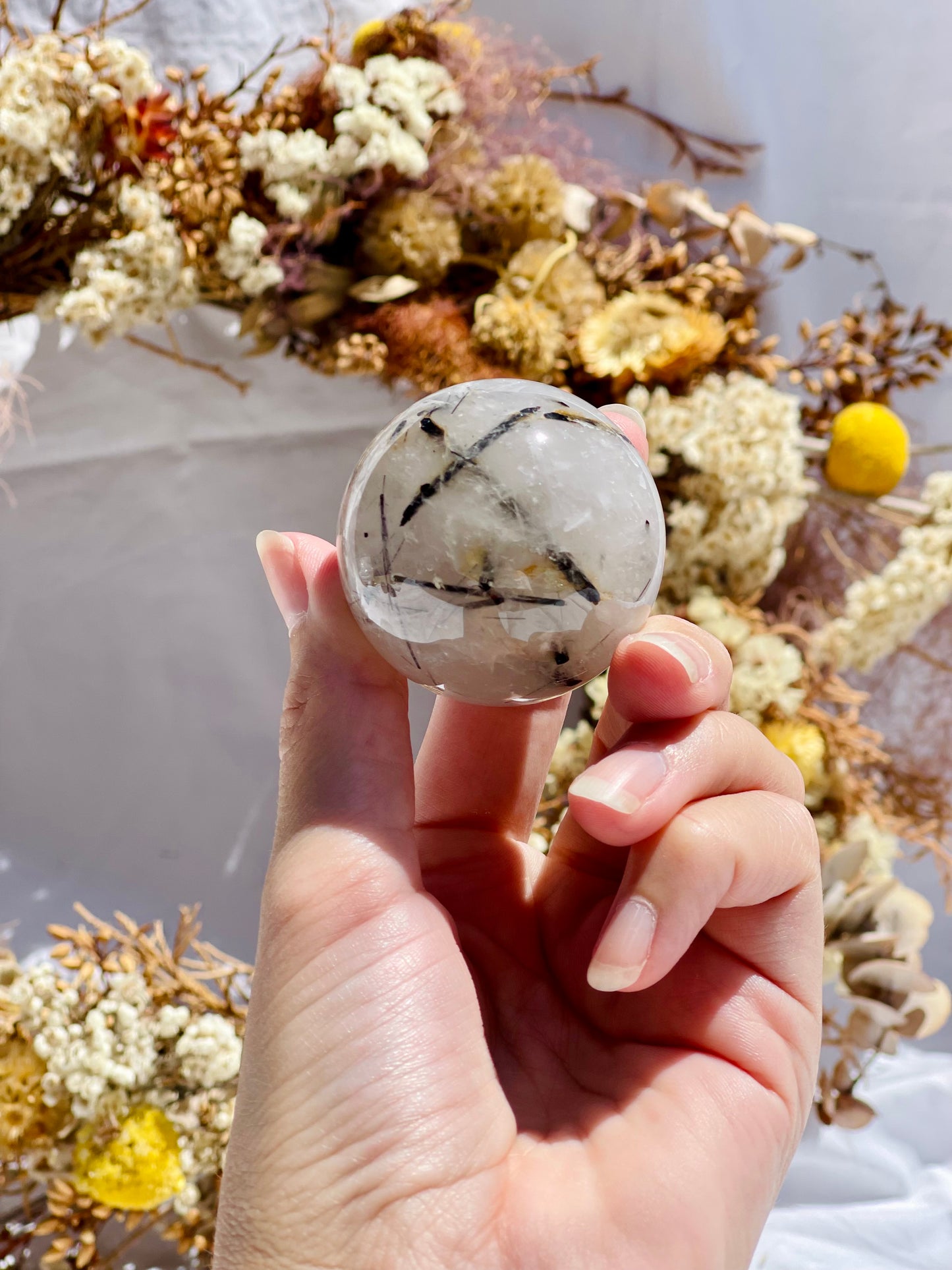 Tourmalated Quartz Sphere #3