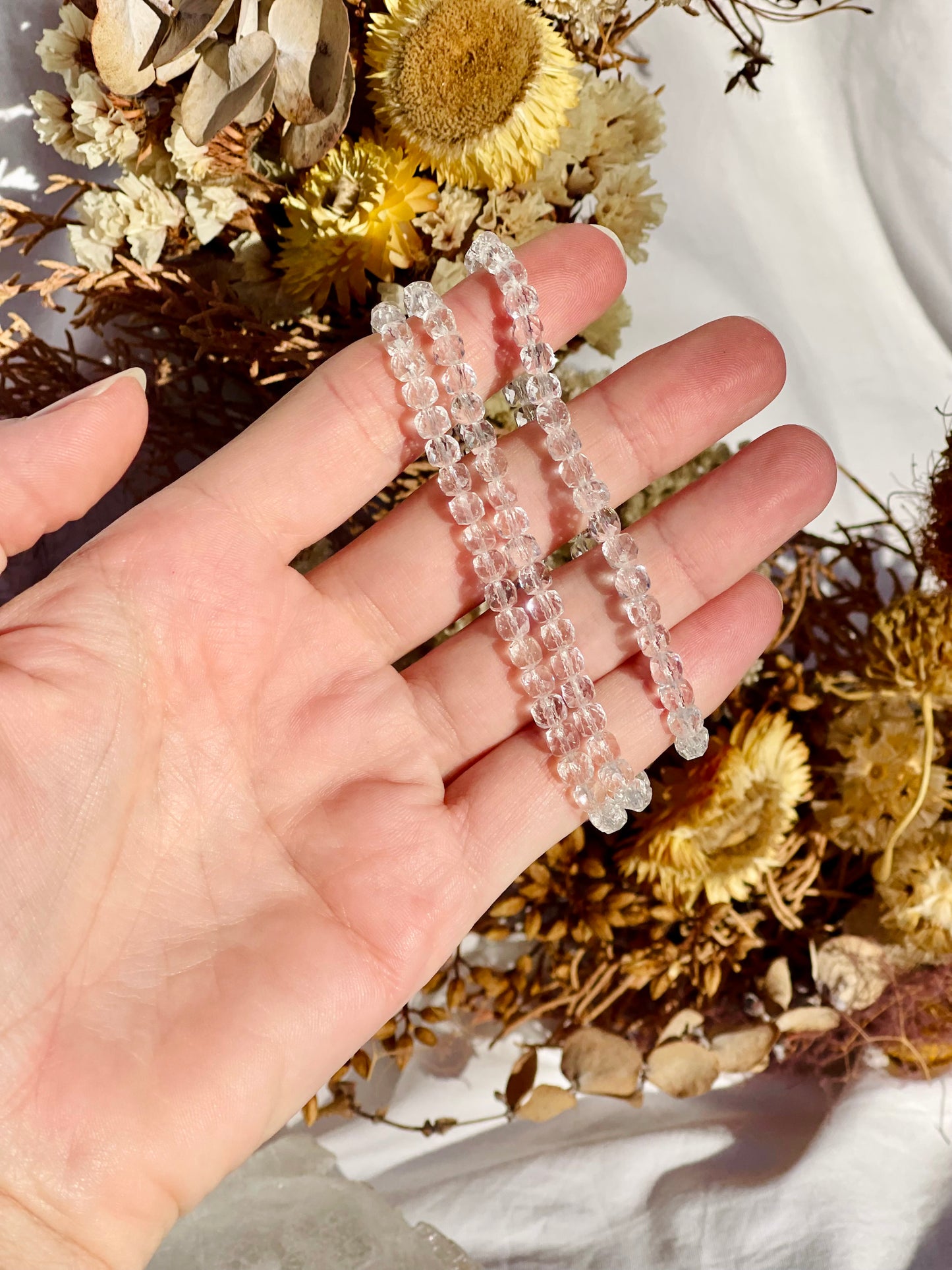 Clear Quartz Facet Bracelet