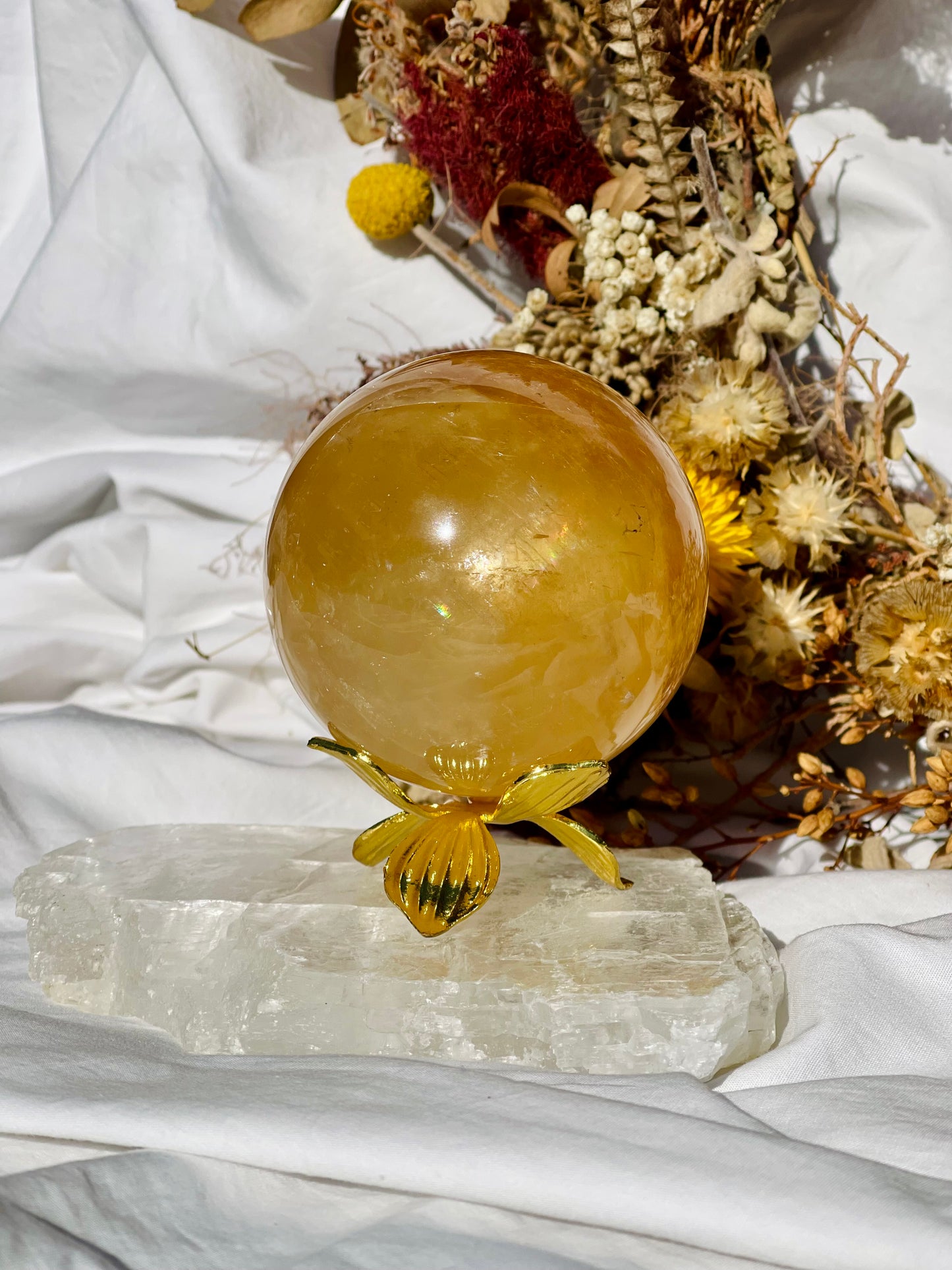 Honey Calcite Sphere D