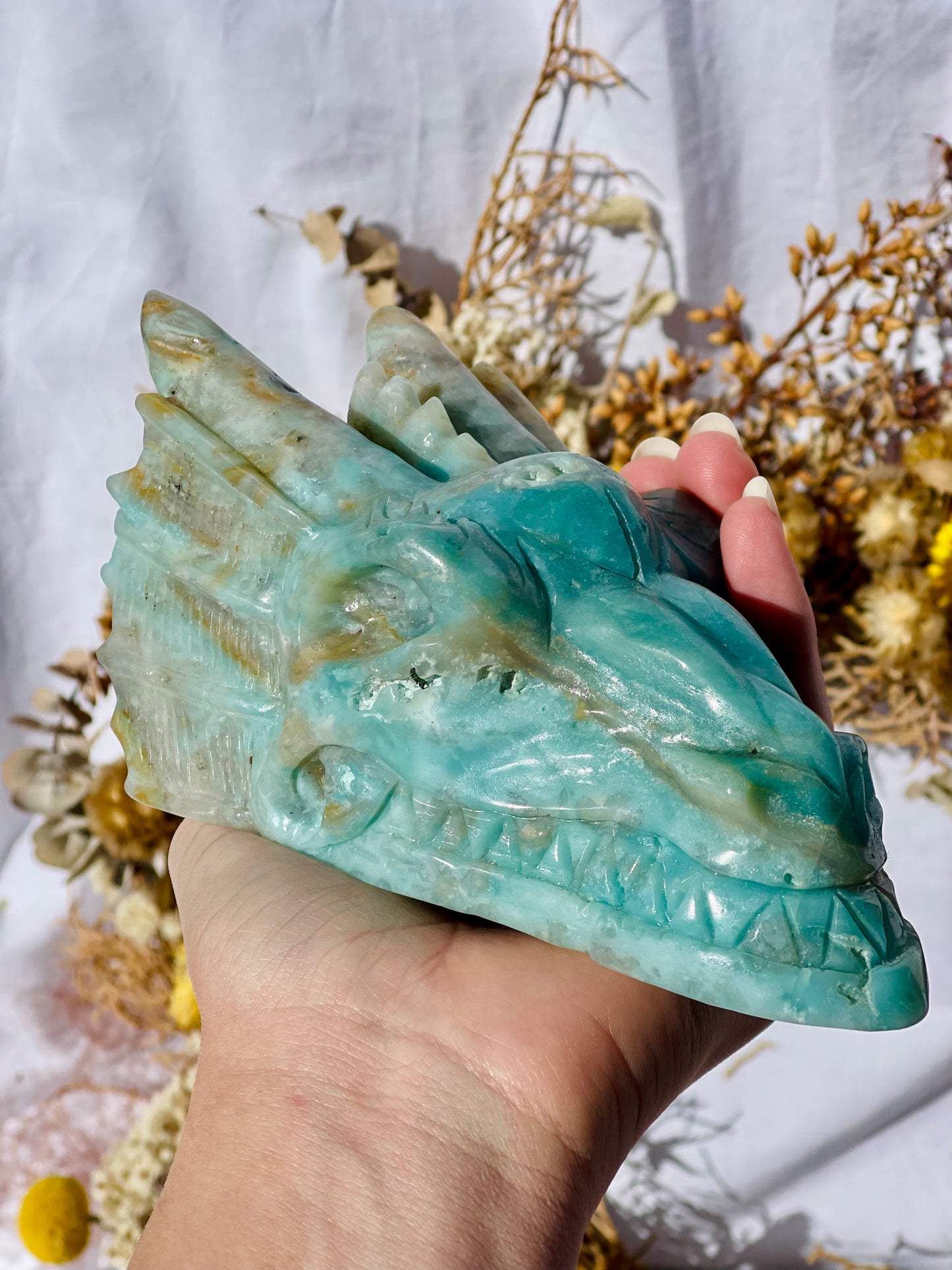 Brazilian Amazonite Dragon Head