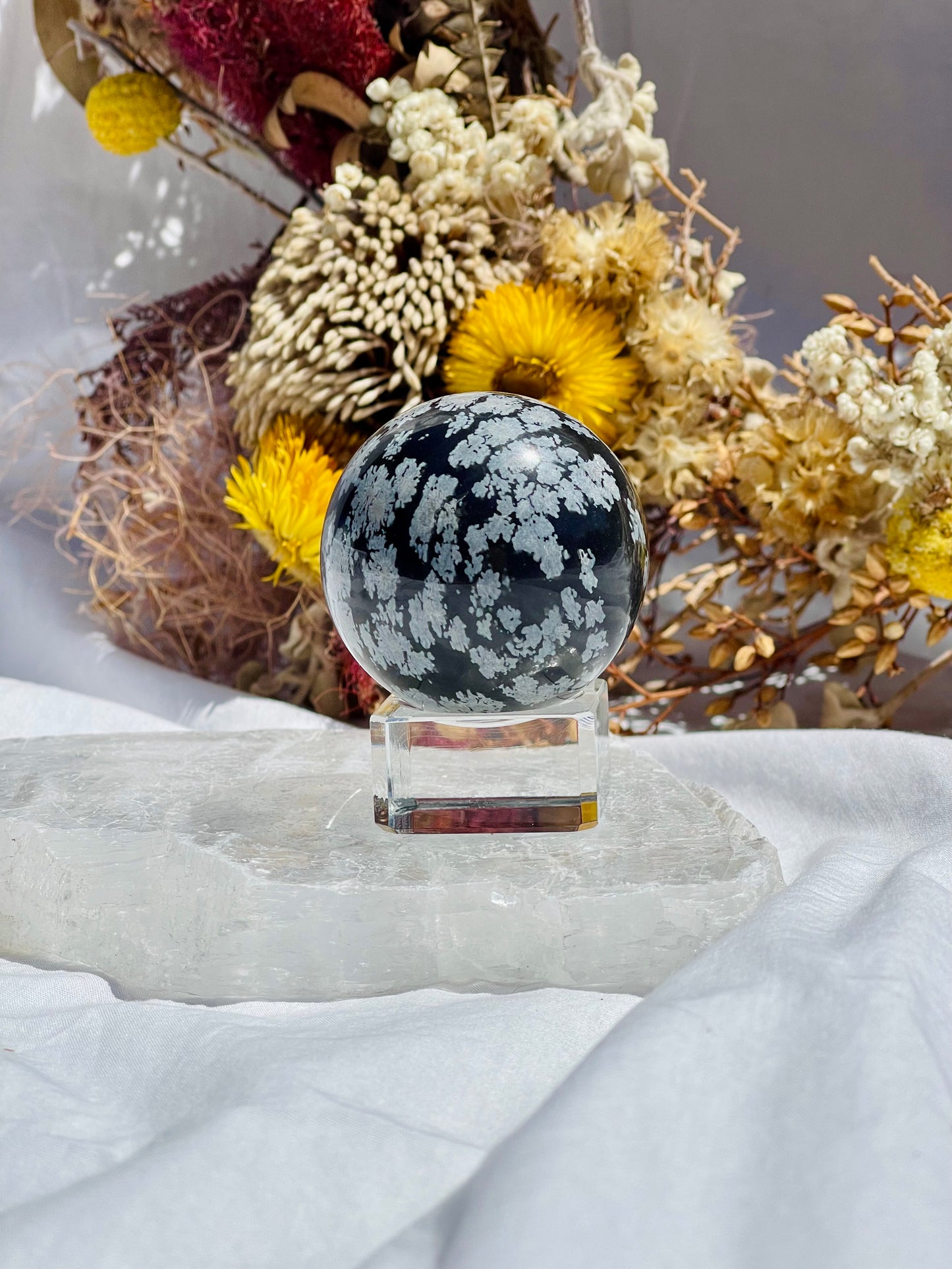 Snowflake Obsidian Sphere #3