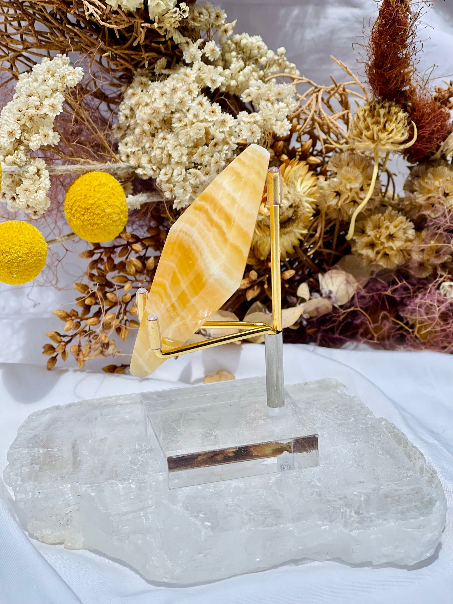 Yellow Calcite Diamond B